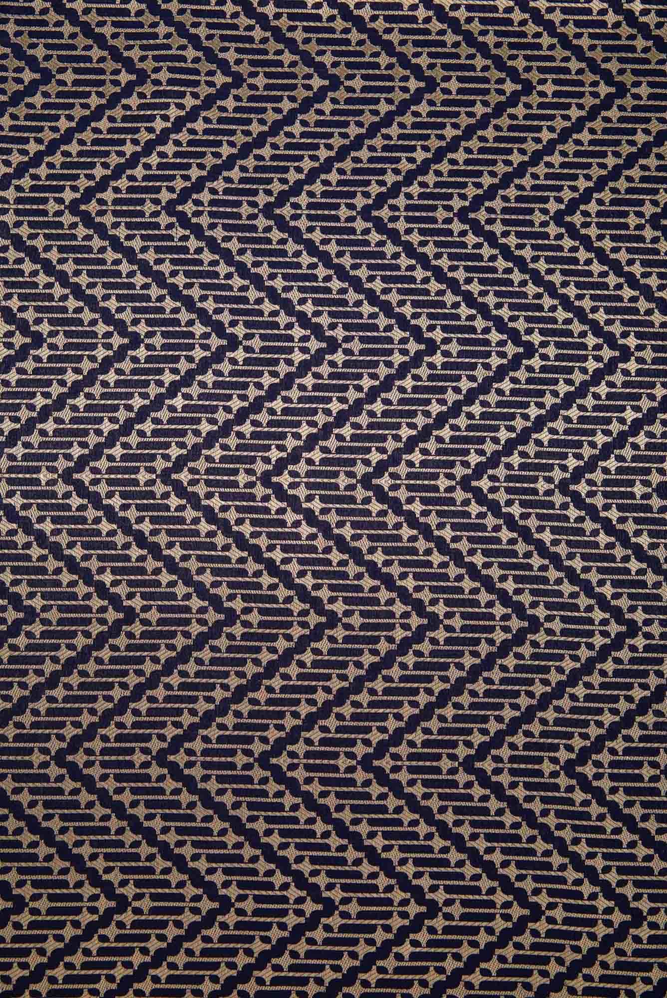 Navy Blue Banarasi Silk Dress Material