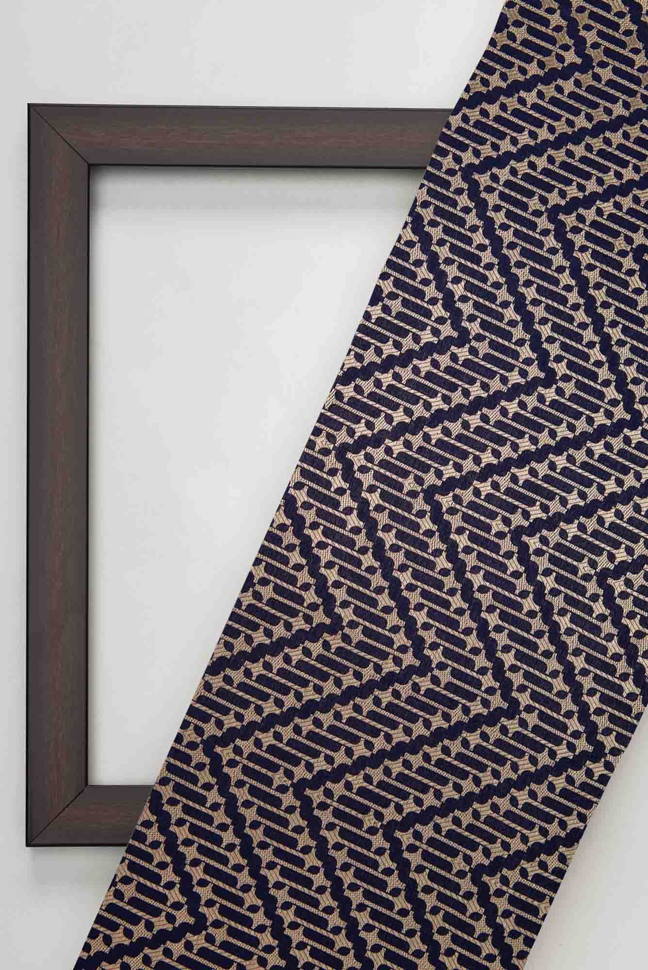 Navy Blue Banarasi Silk Dress Material