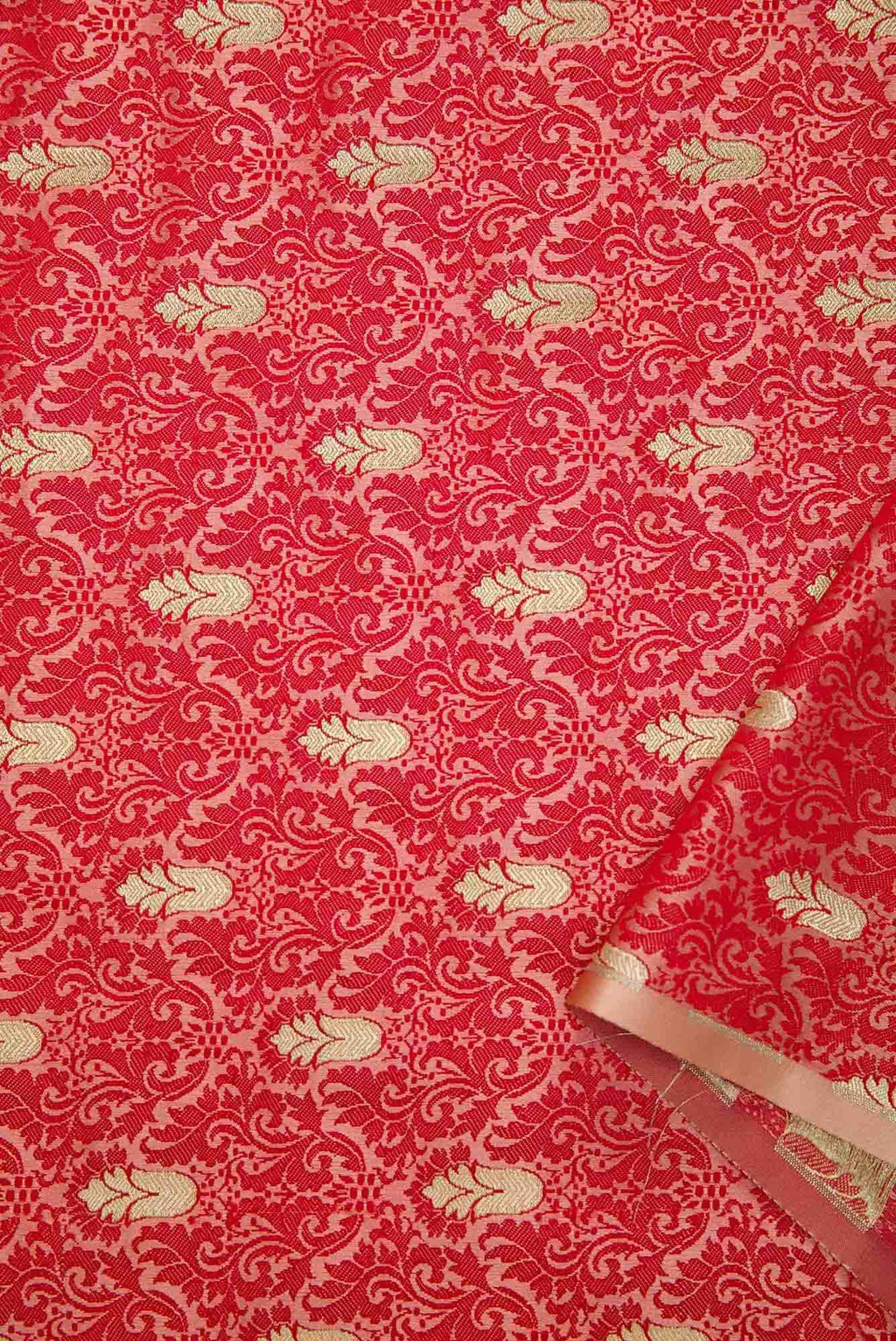 Pink Blended Banarasi Silk Dress Material