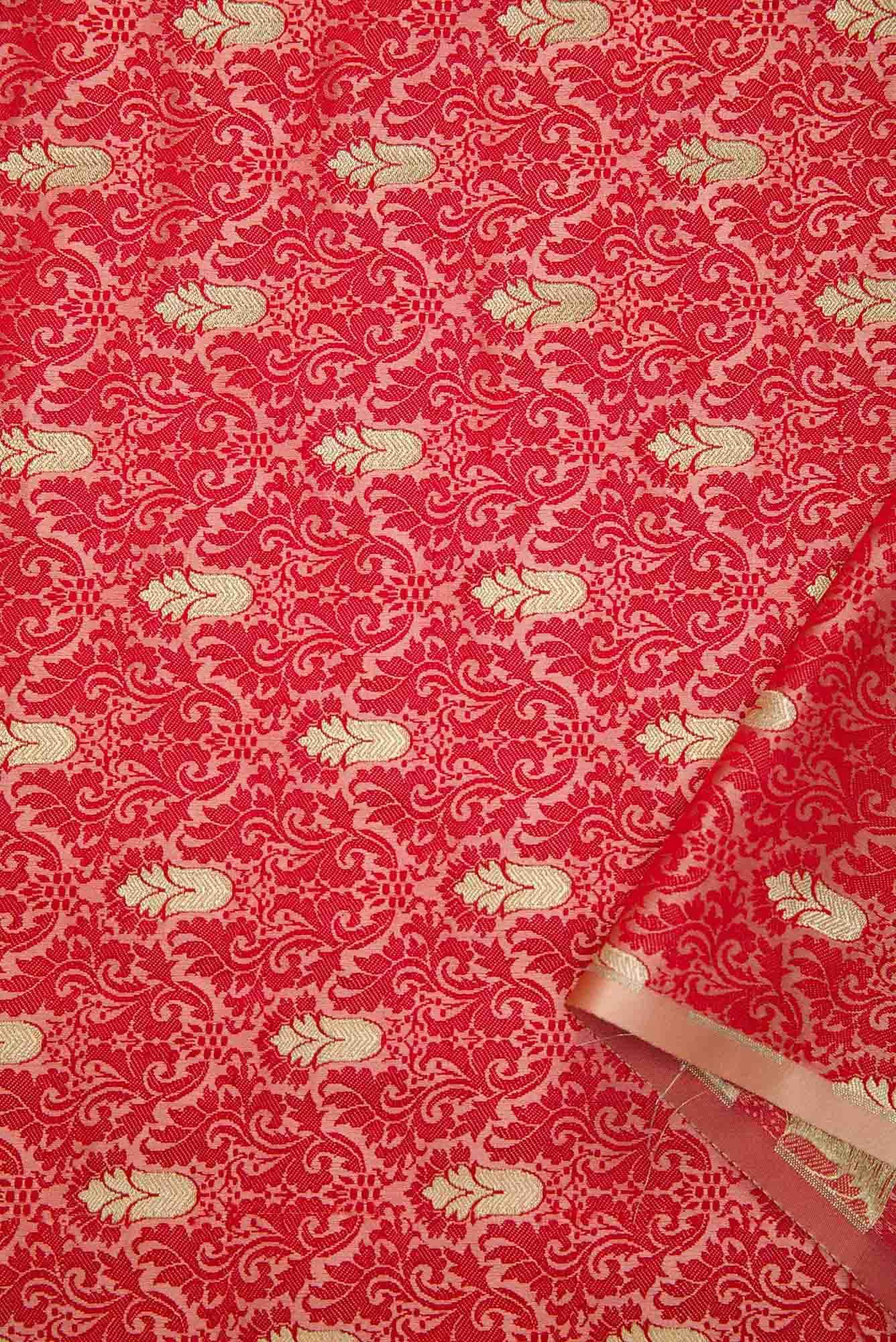 Pink Blended Banarasi Silk Dress Material