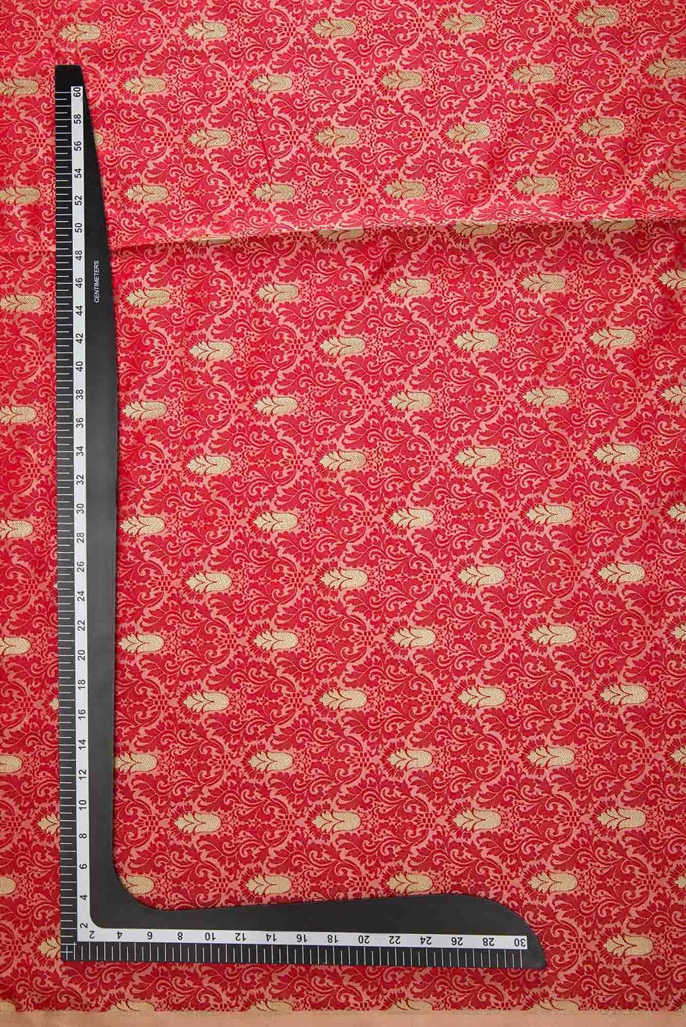 Pink Blended Banarasi Silk Dress Material