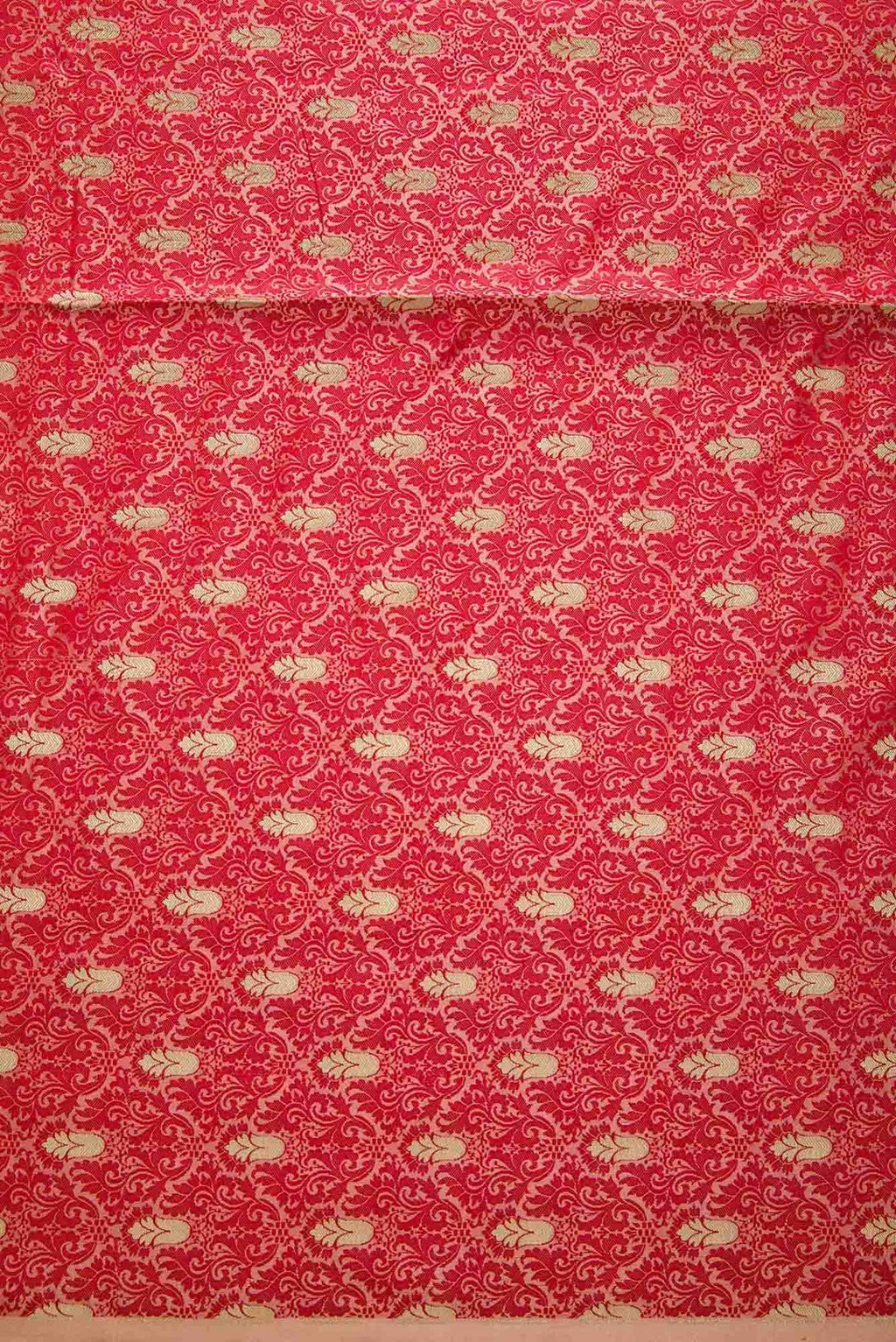 Pink Blended Banarasi Silk Dress Material