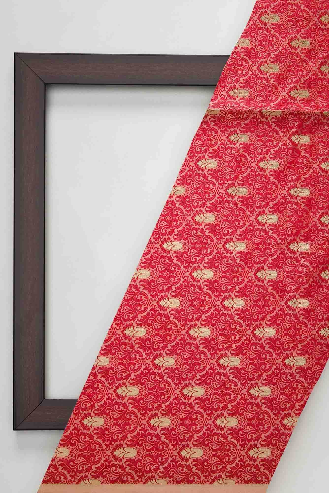 Pink Blended Banarasi Silk Dress Material