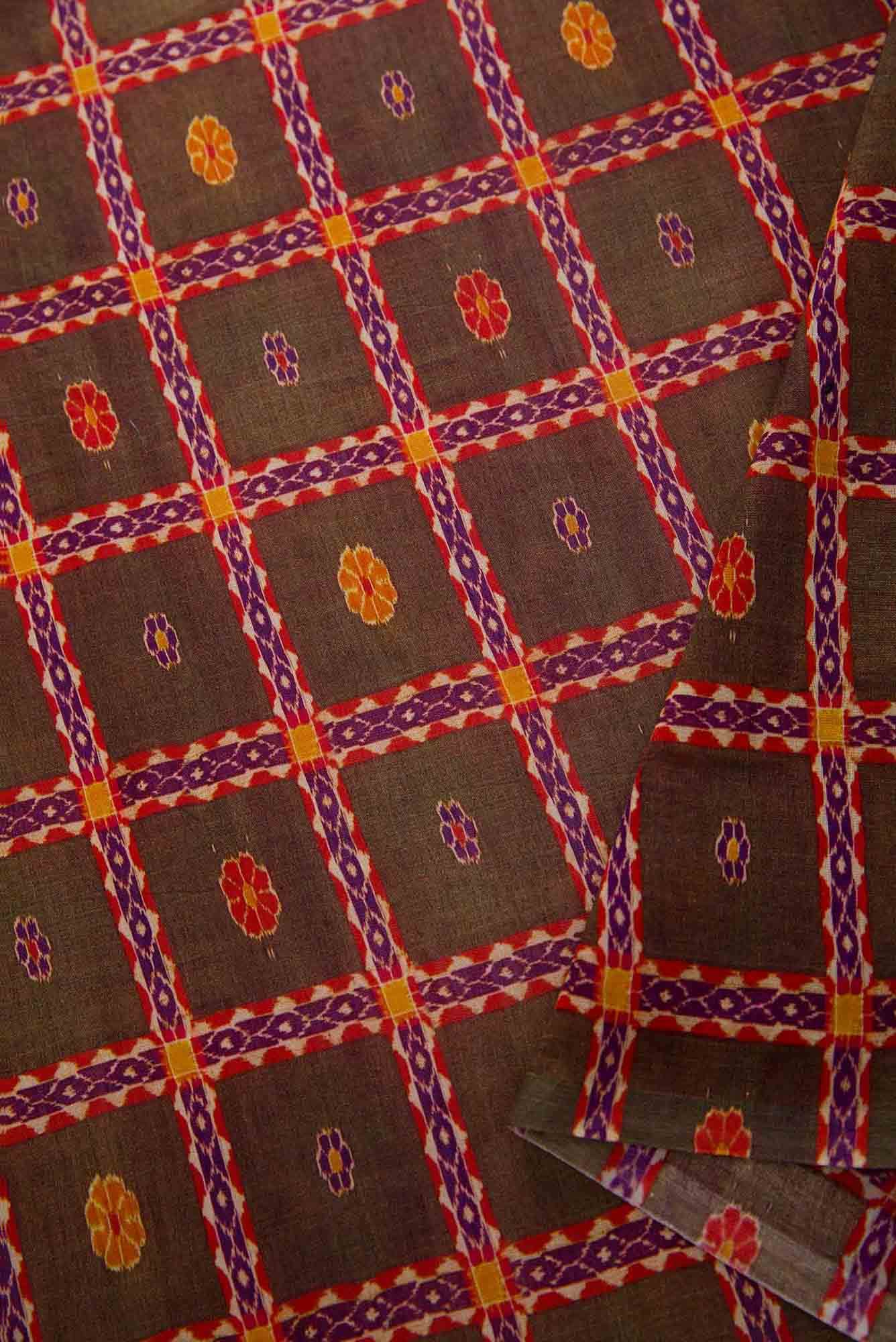 Mehandi Green Chanderi Silk Dress Material