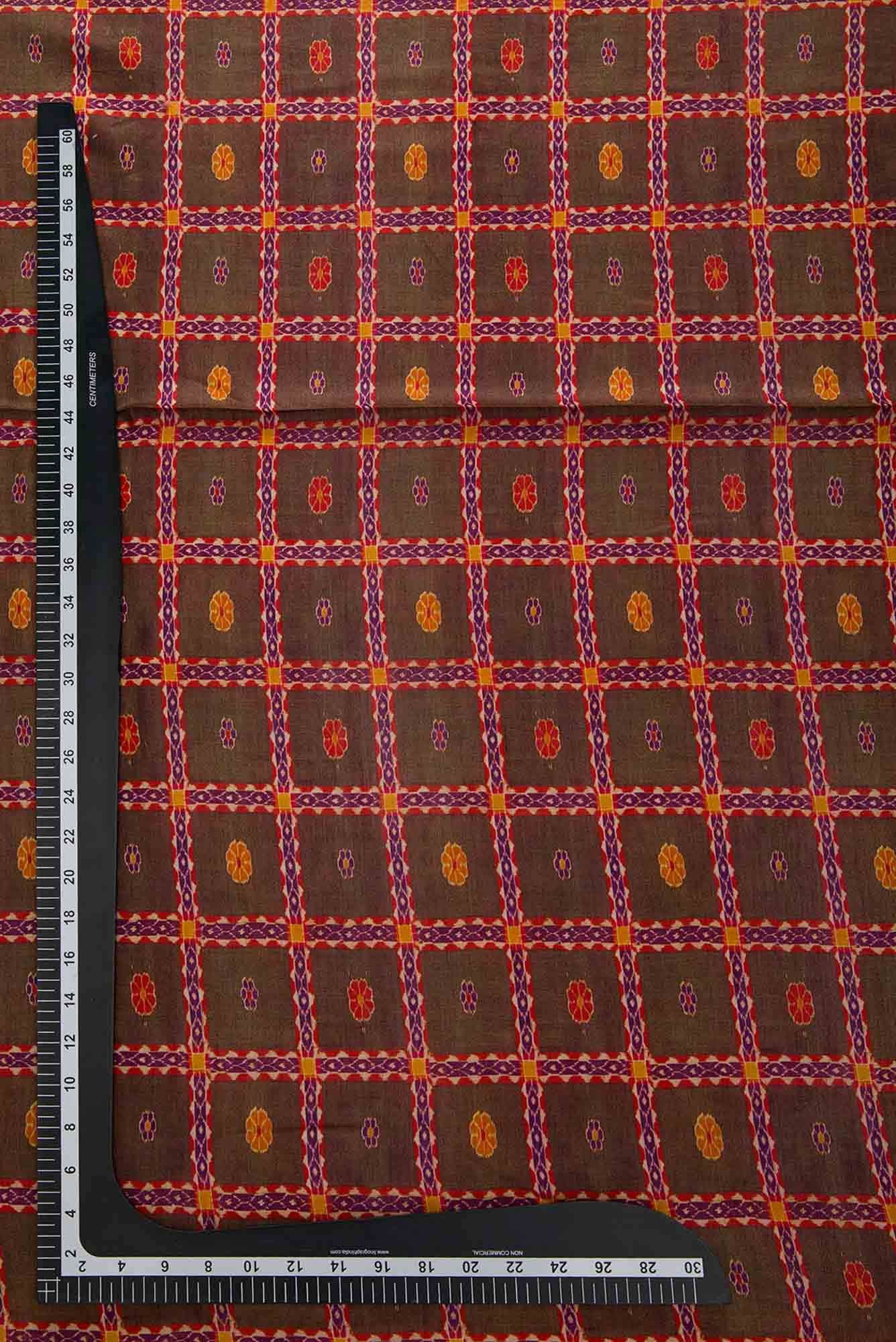Mehandi Green Chanderi Silk Dress Material