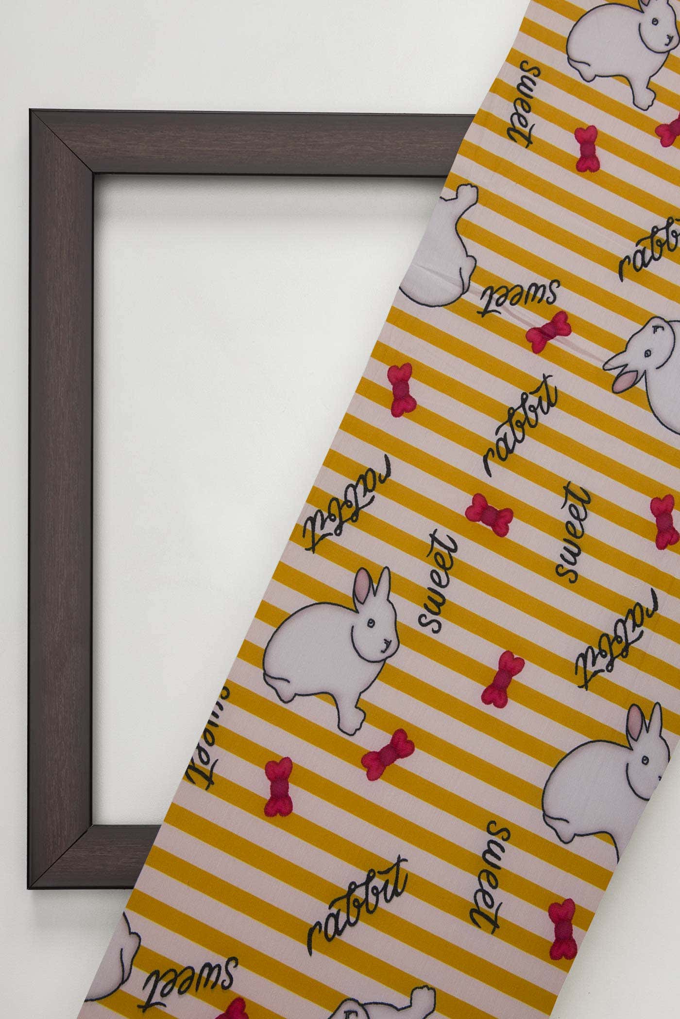 Mustard and Off White Chanderi Silk Dress Material