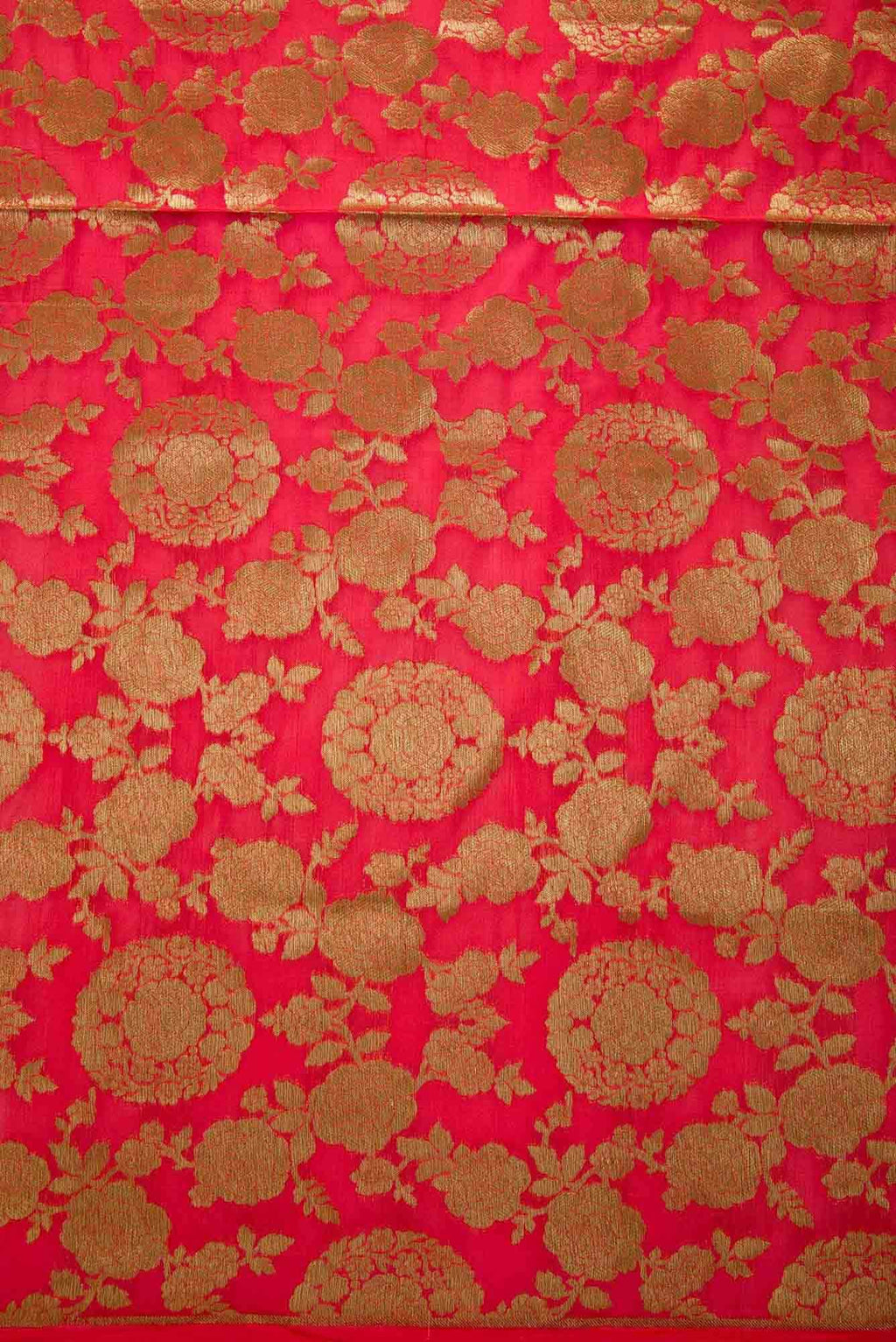 Red Blended Banarasi Silk Dress Material