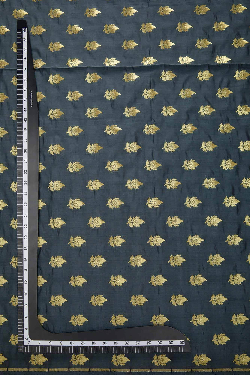 Grey Blended Banarasi Silk Dress Material
