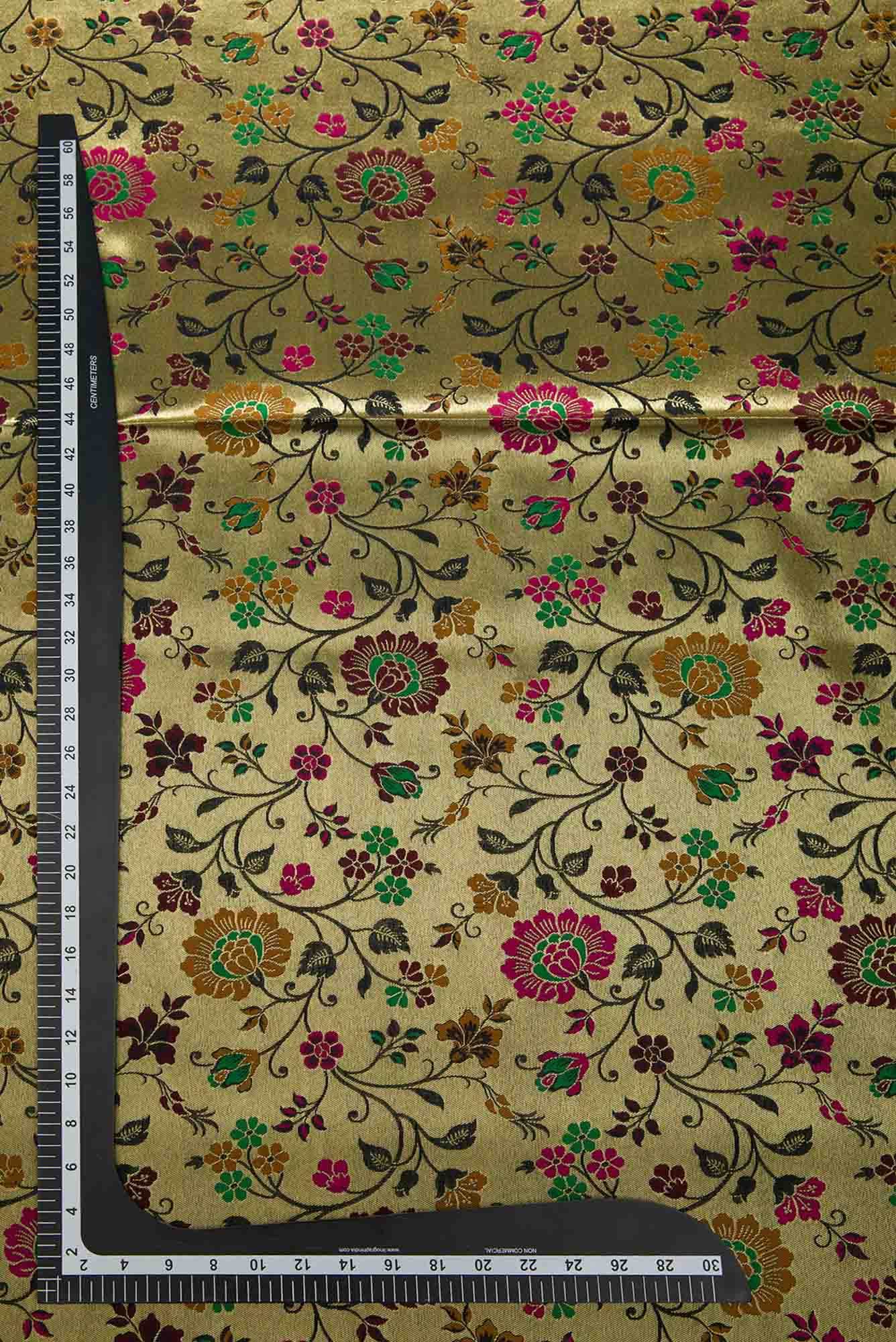 Black Banarasi Silk Dress Material