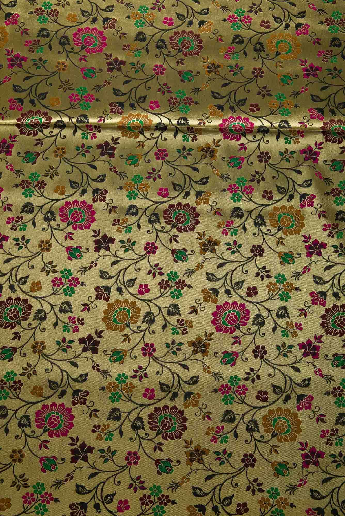 Black Banarasi Silk Dress Material