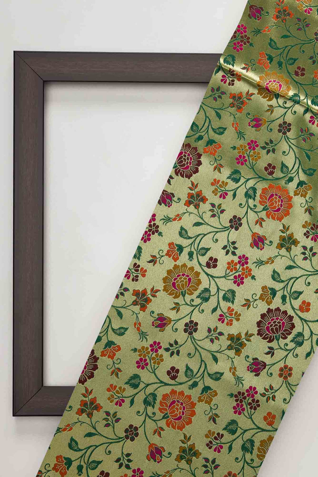Green Banarasi Silk Dress Material