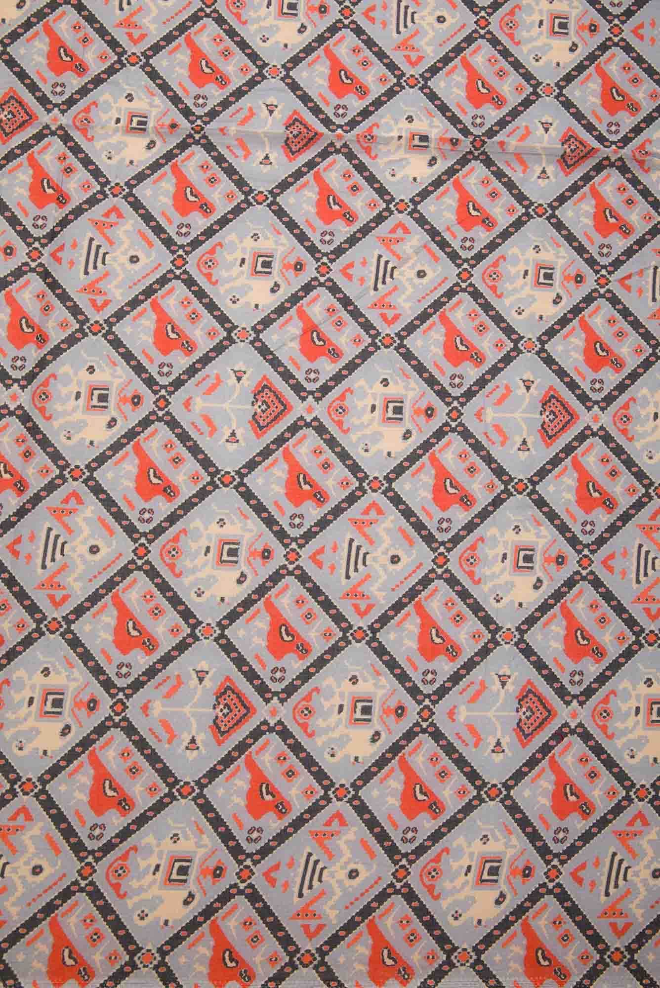 Grey Chanderi Silk Dress Material