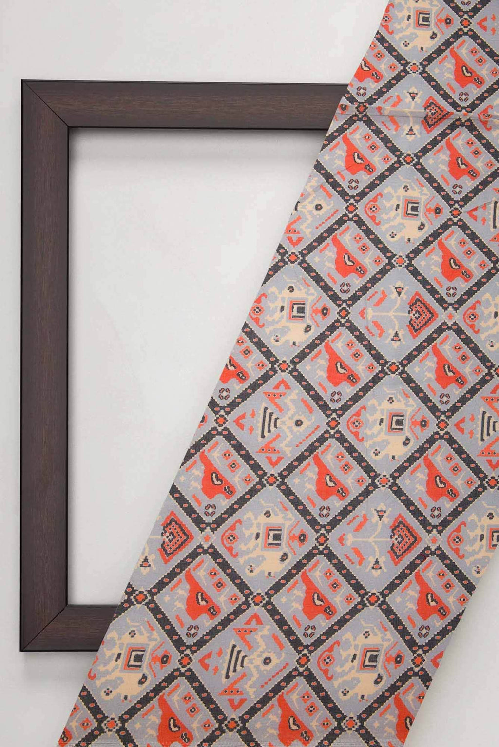 Grey Chanderi Silk Dress Material