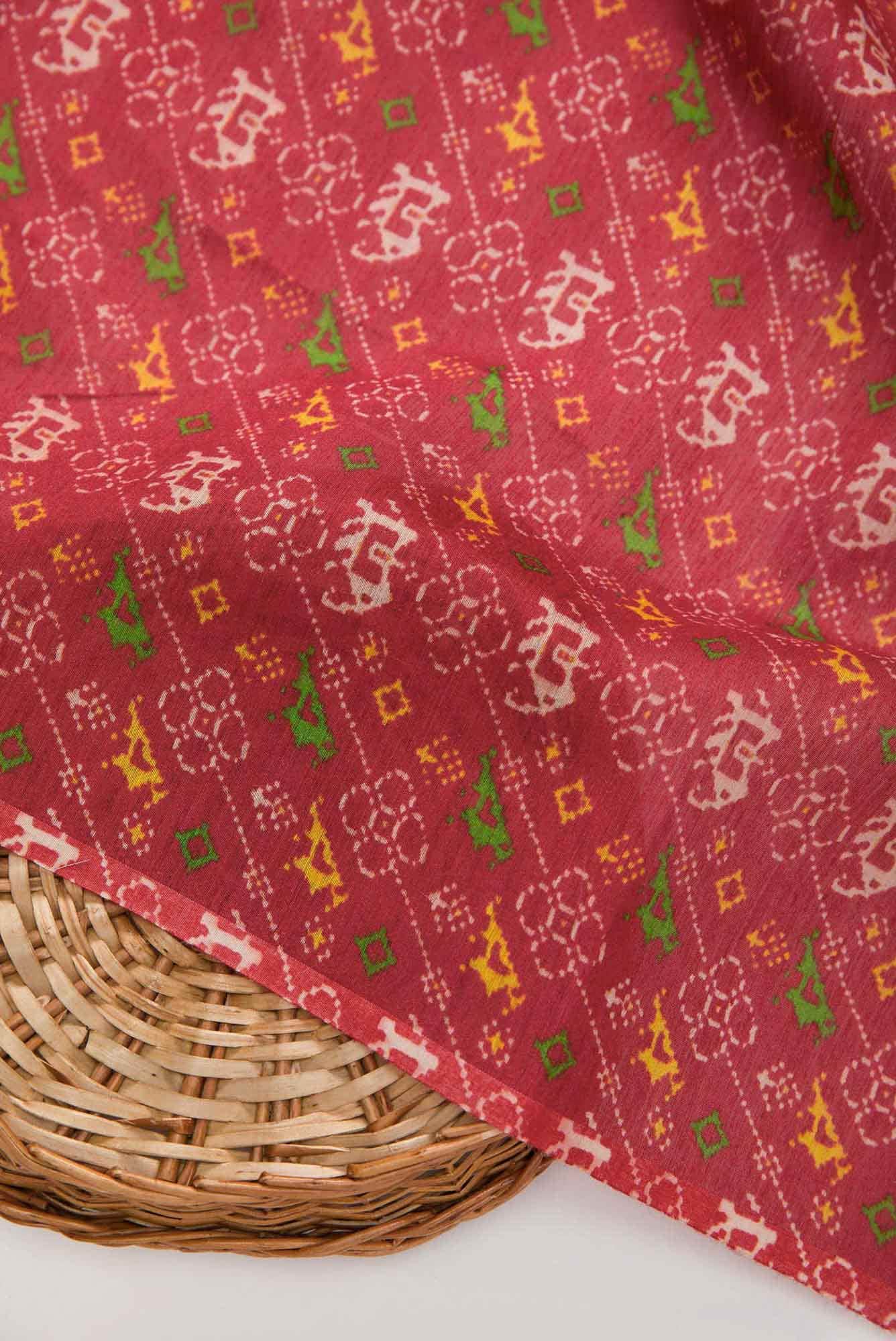 Maroon Chanderi Silk Dress Material