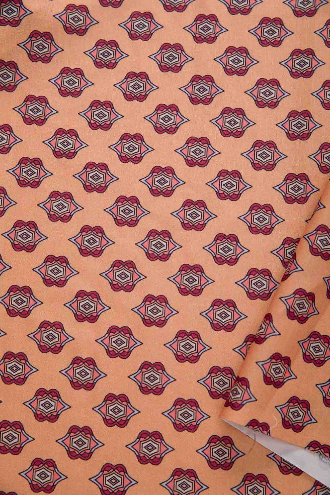 Golden Peach Cotton Dress Material