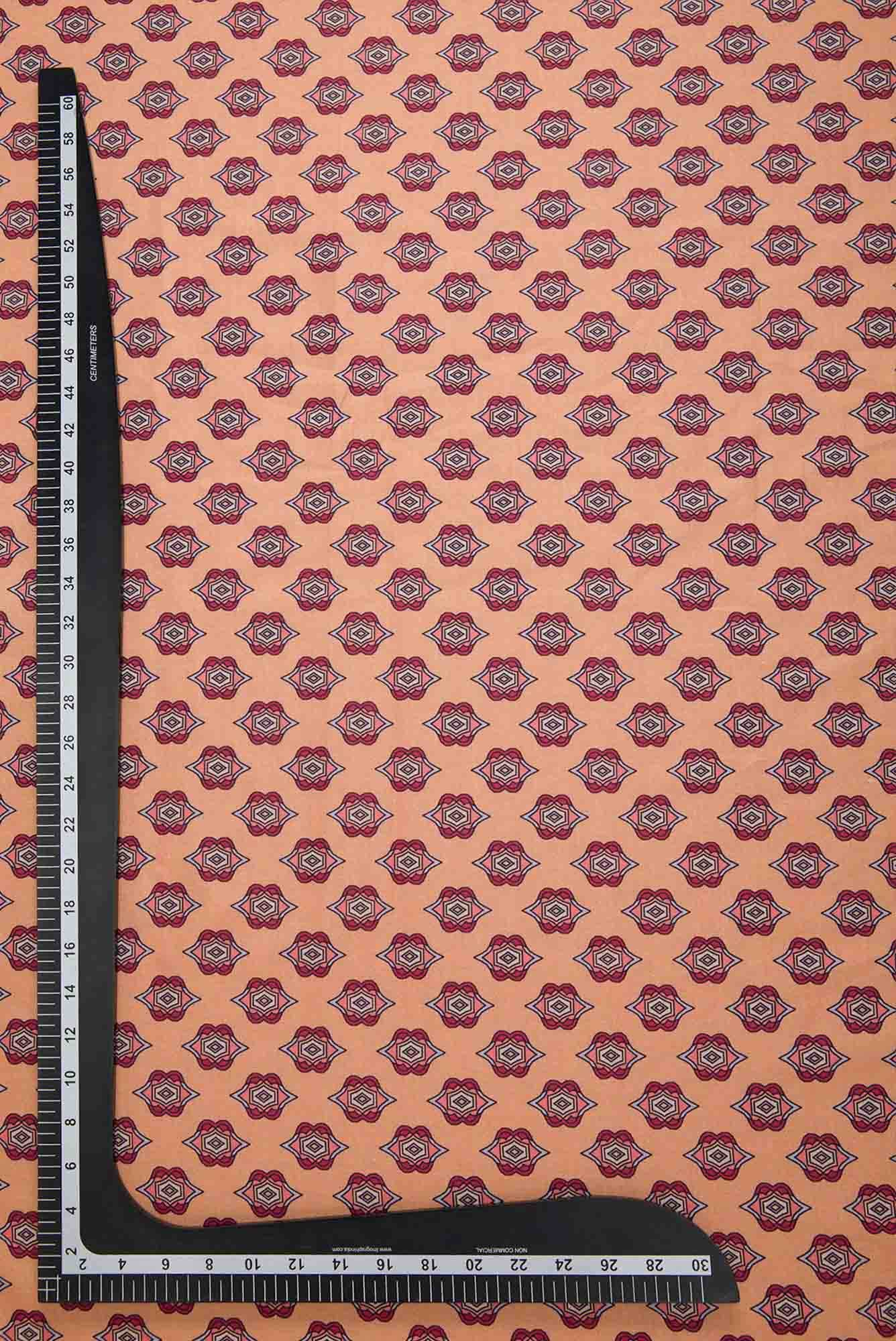 Golden Peach Cotton Dress Material