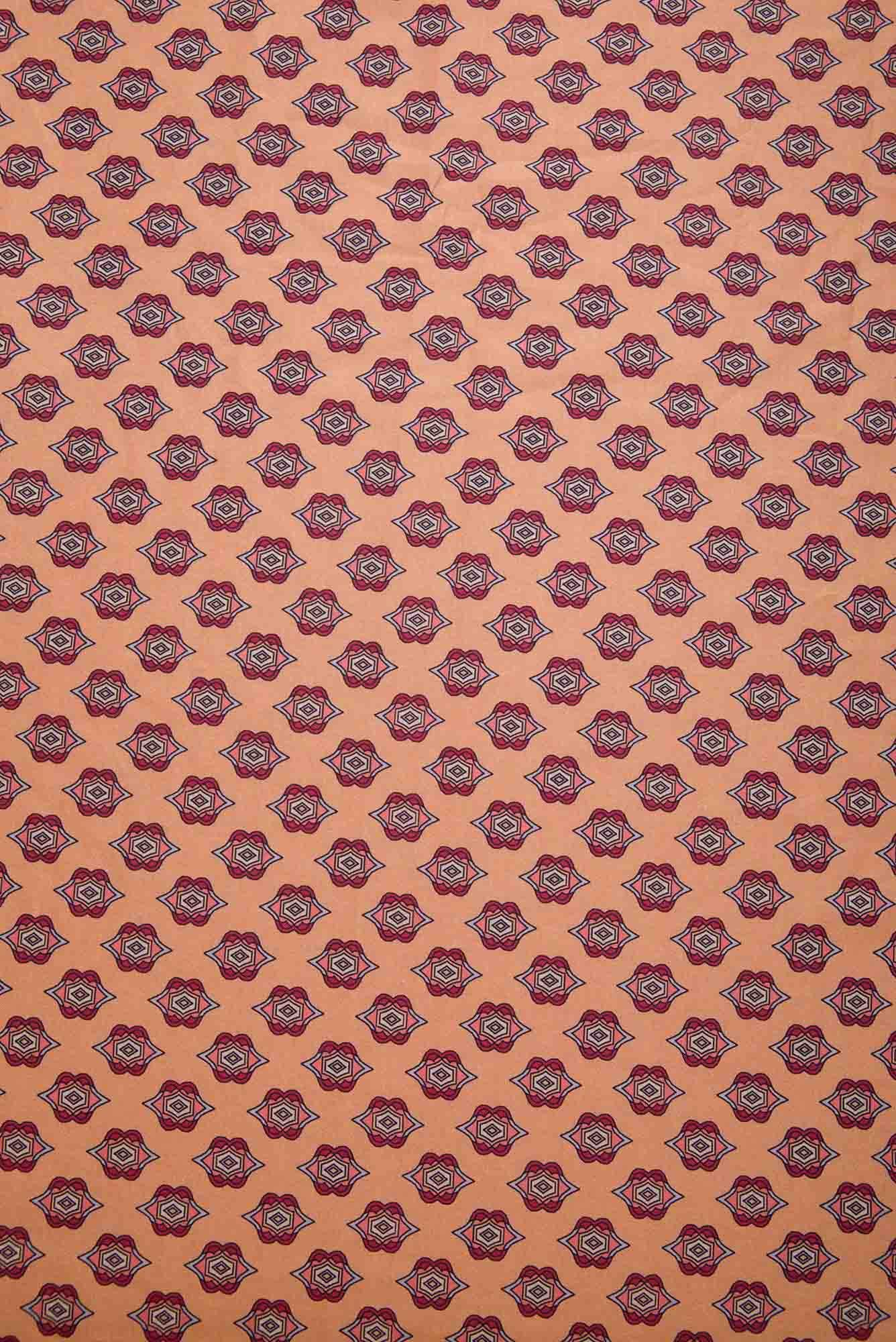 Golden Peach Cotton Dress Material