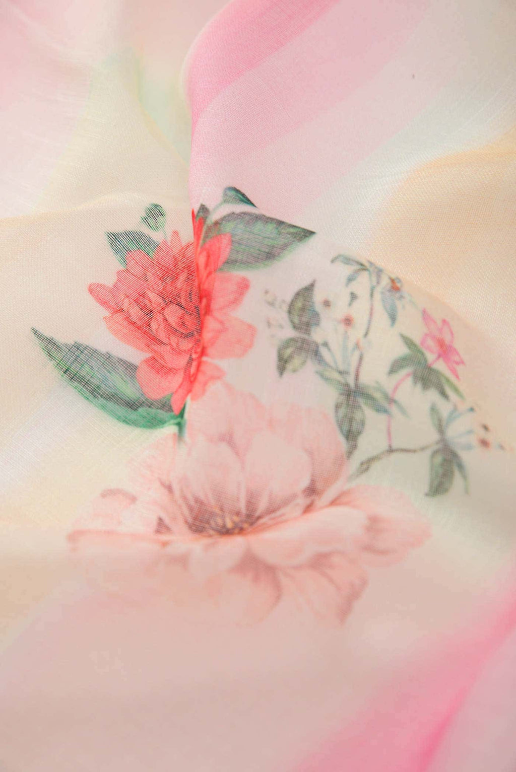 Yellow,Pink and Orange Linen Dress Material