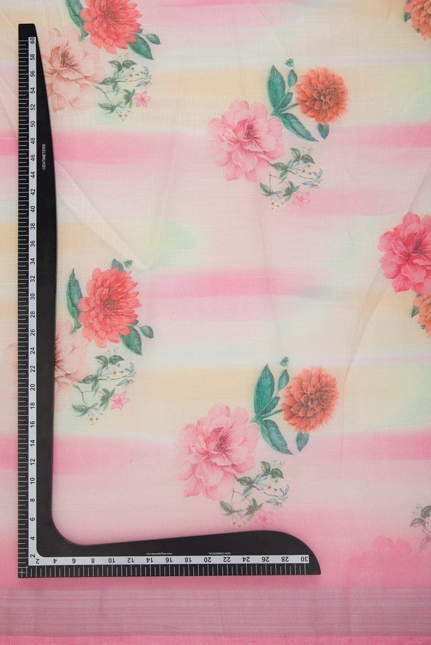 Yellow,Pink and Orange Linen Dress Material