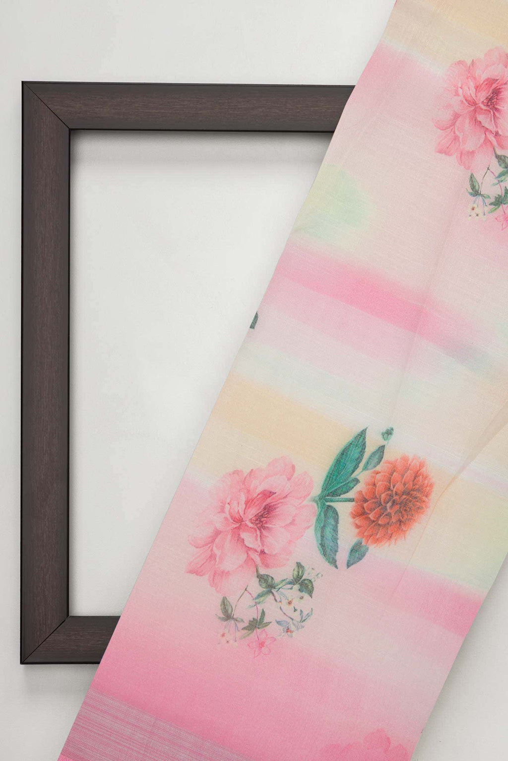 Yellow,Pink and Orange Linen Dress Material