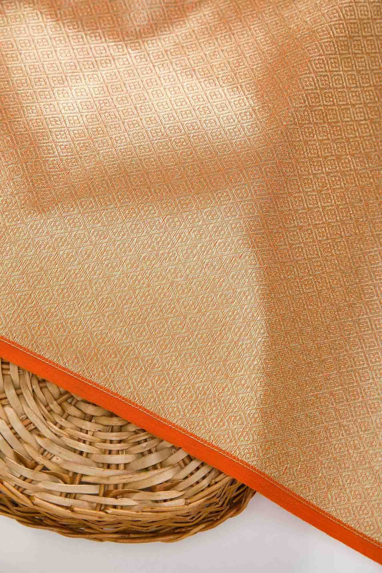 Orange Banarasi Silk Dress Material