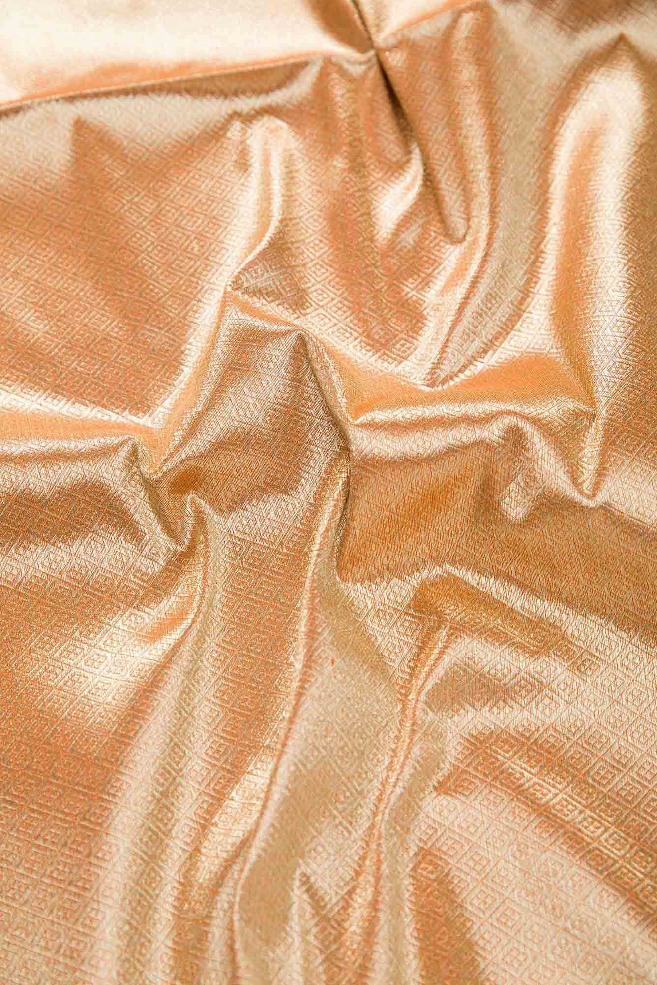 Orange Banarasi Silk Dress Material