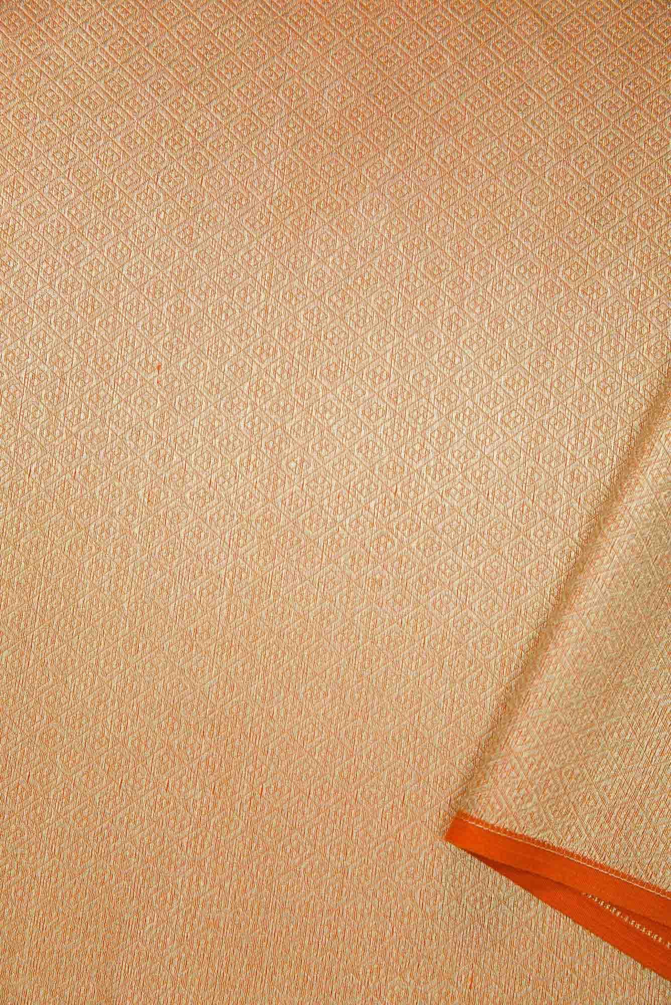 Orange Banarasi Silk Dress Material
