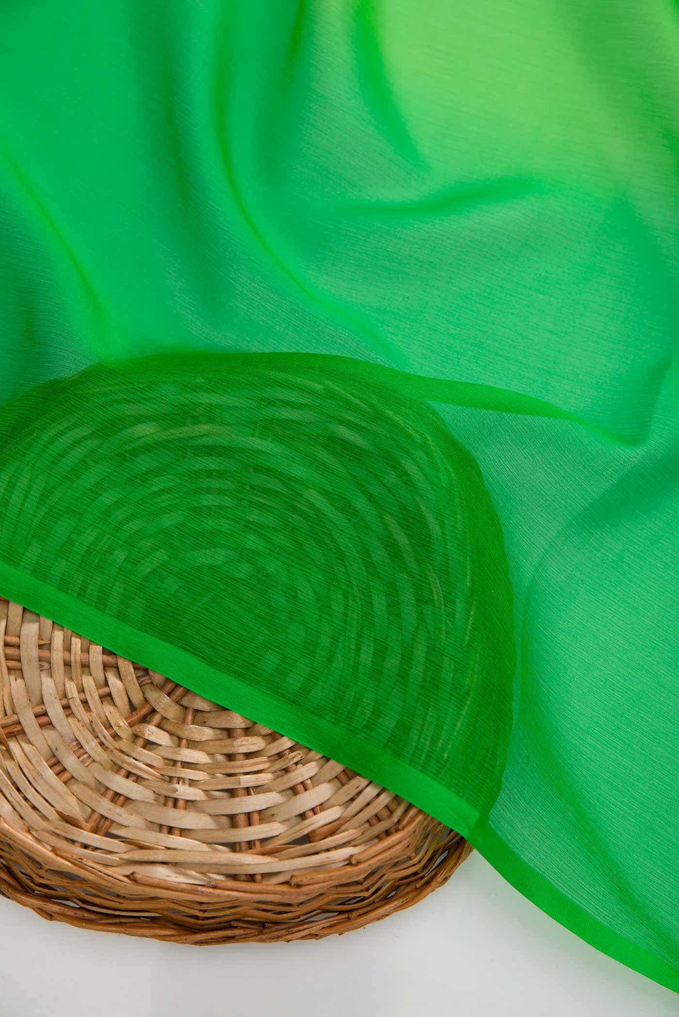 Parrot Green and Peacock Blue Chiffon Dress Material