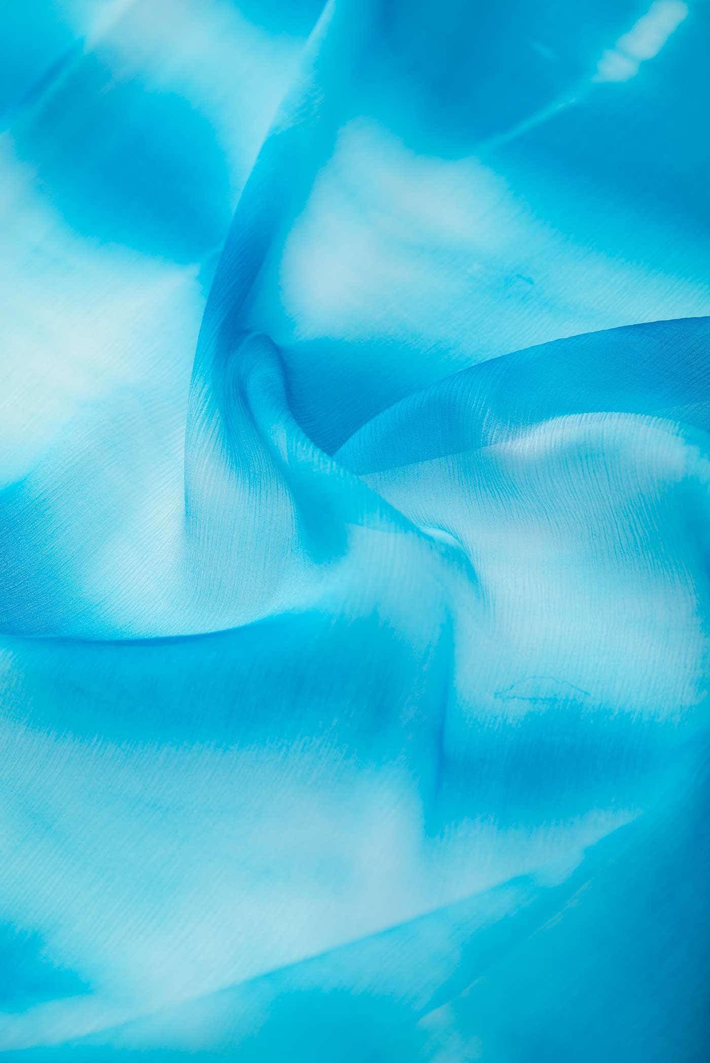 Blue Chiffon Dress Material