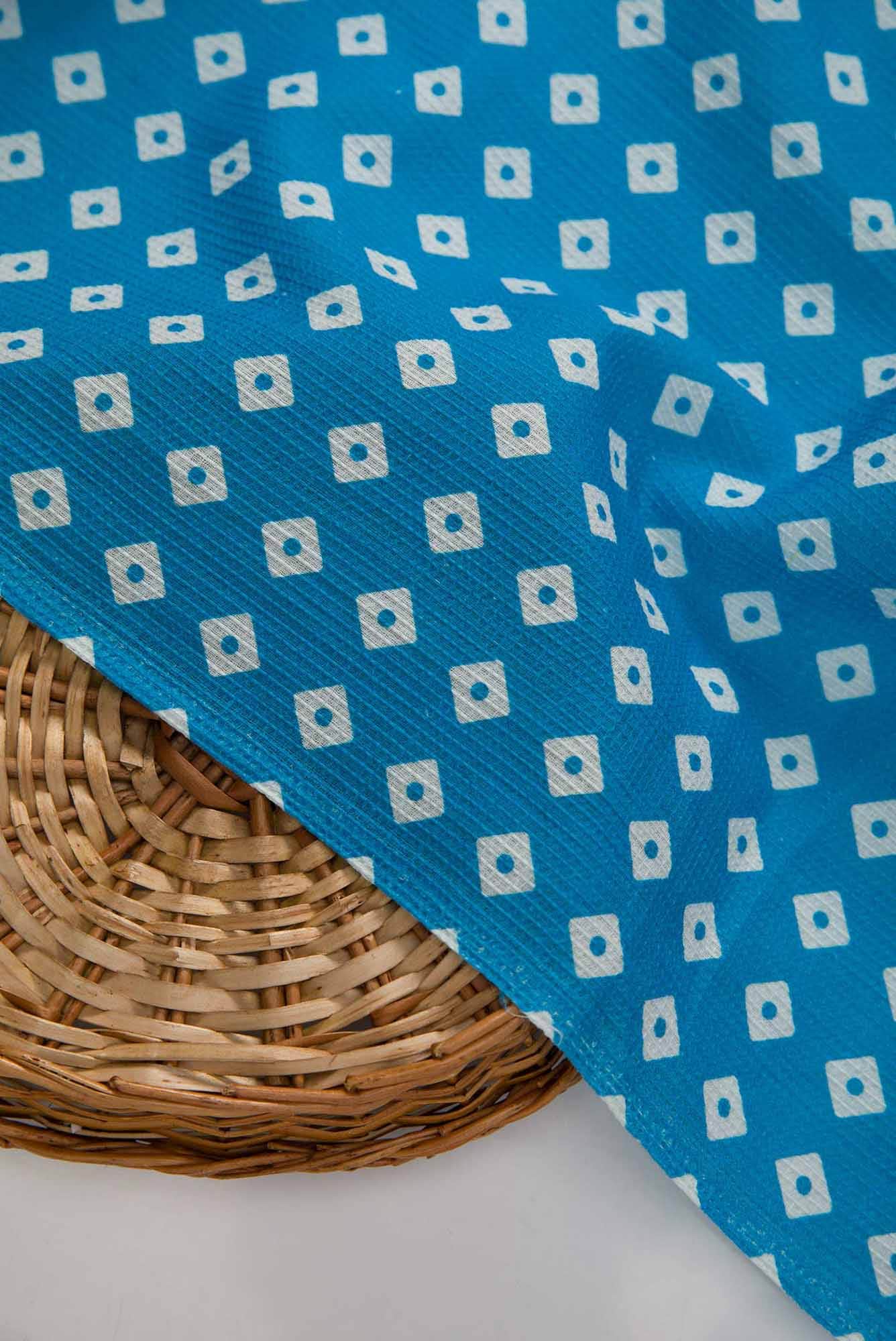 Sky Blue Chanderi Silk Dress Material