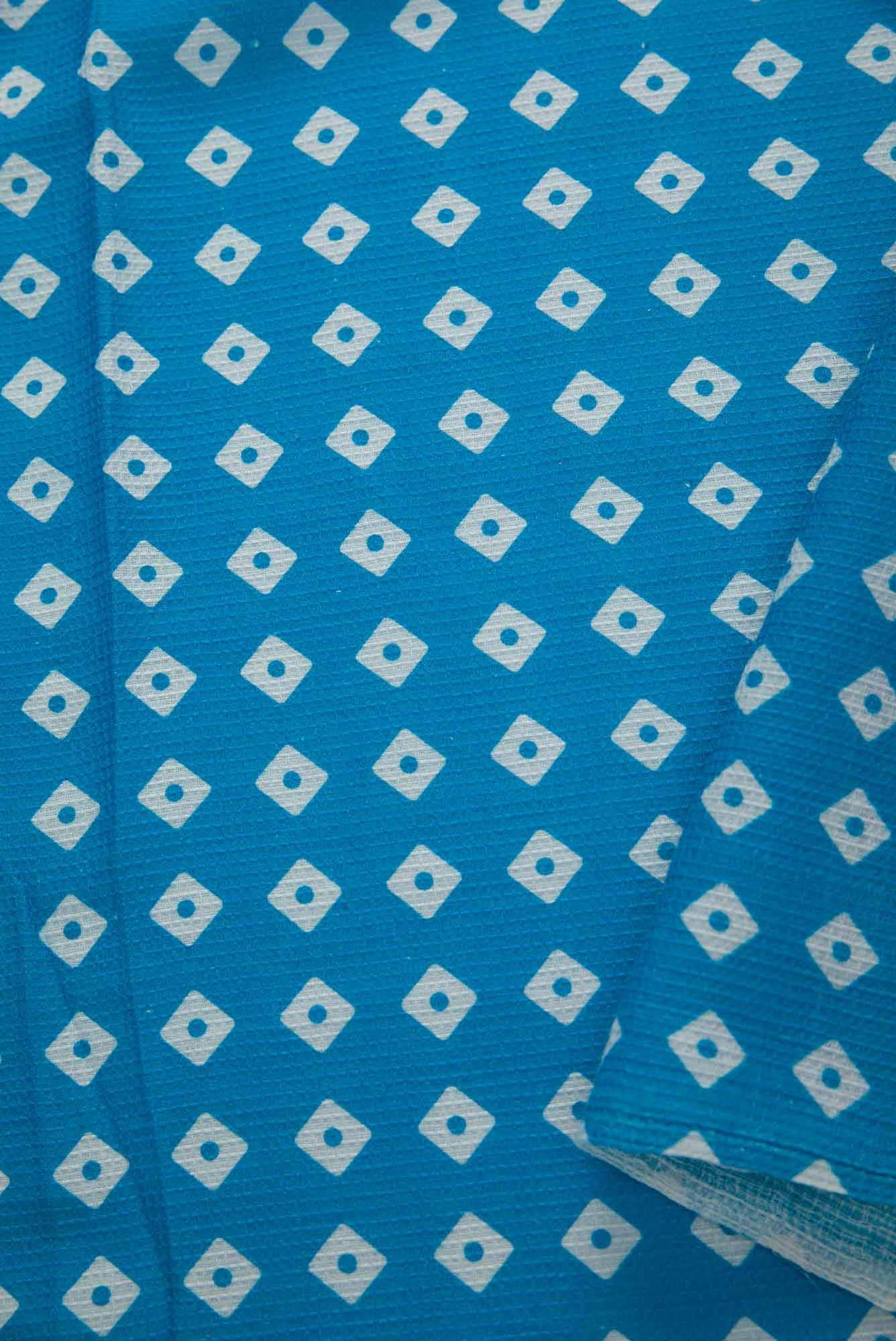 Sky Blue Chanderi Silk Dress Material