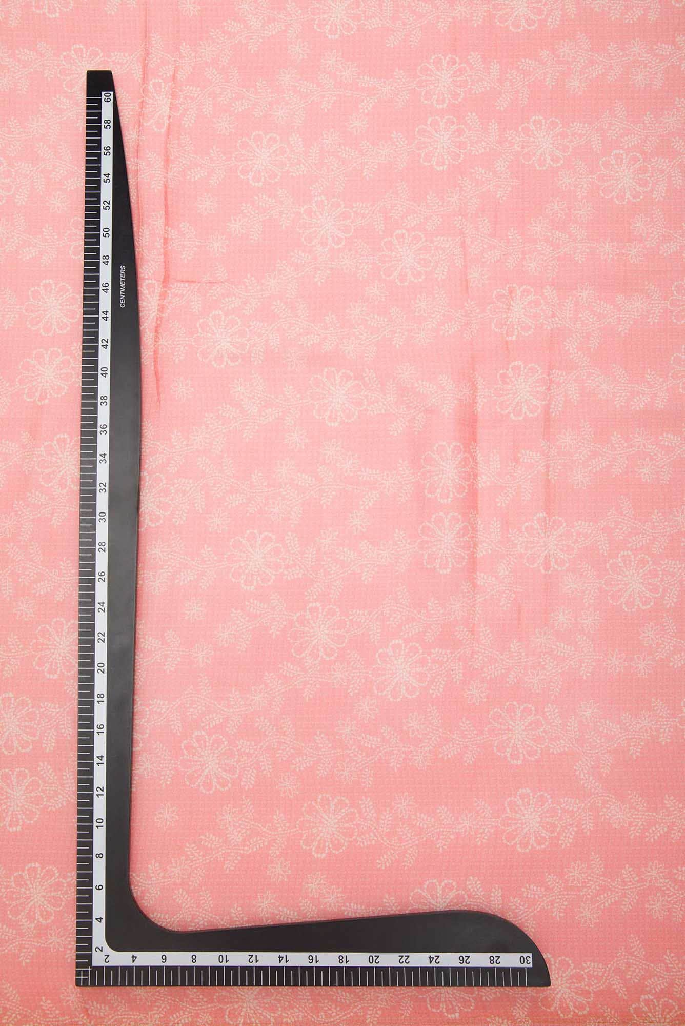 Peach Organza Silk Dress Material