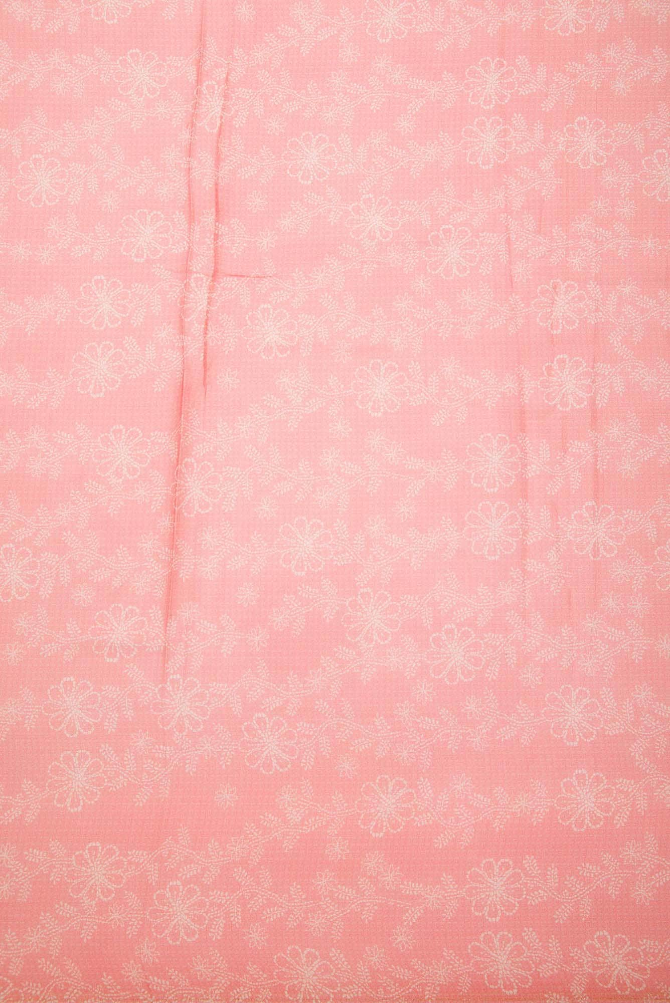 Peach Organza Silk Dress Material