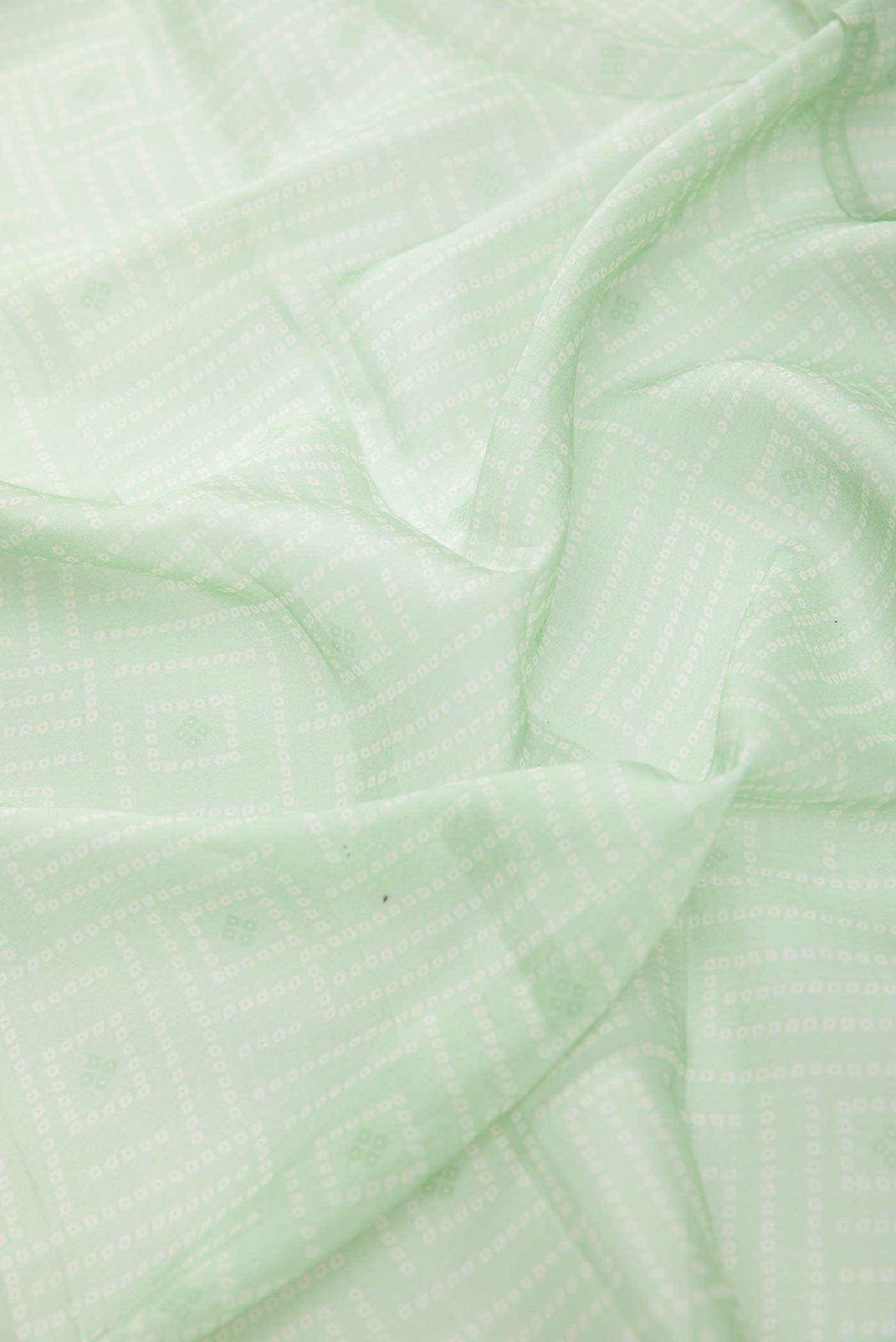 Pista Green Organza Silk Dress Material