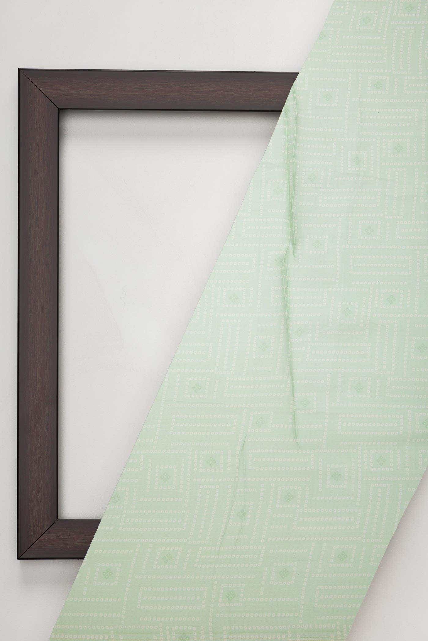 Pista Green Organza Silk Dress Material