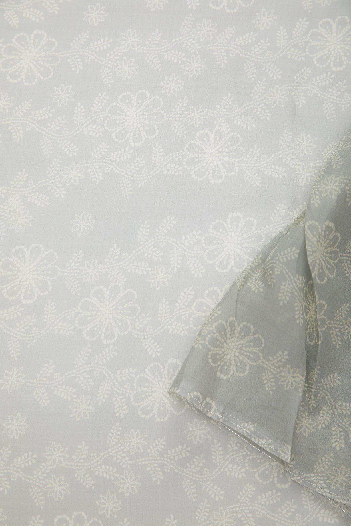 Grey Organza Silk Dress Material