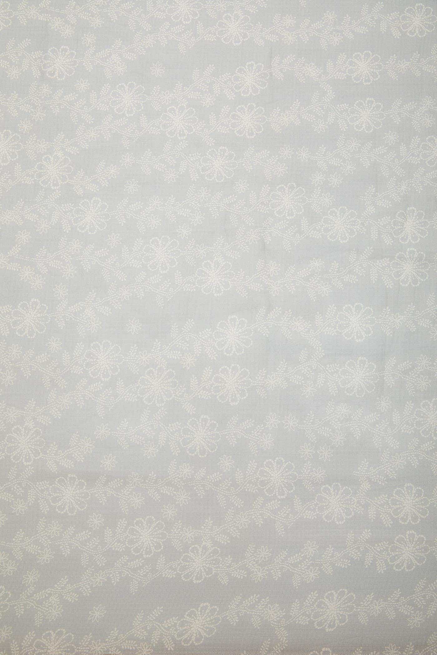 Grey Organza Silk Dress Material