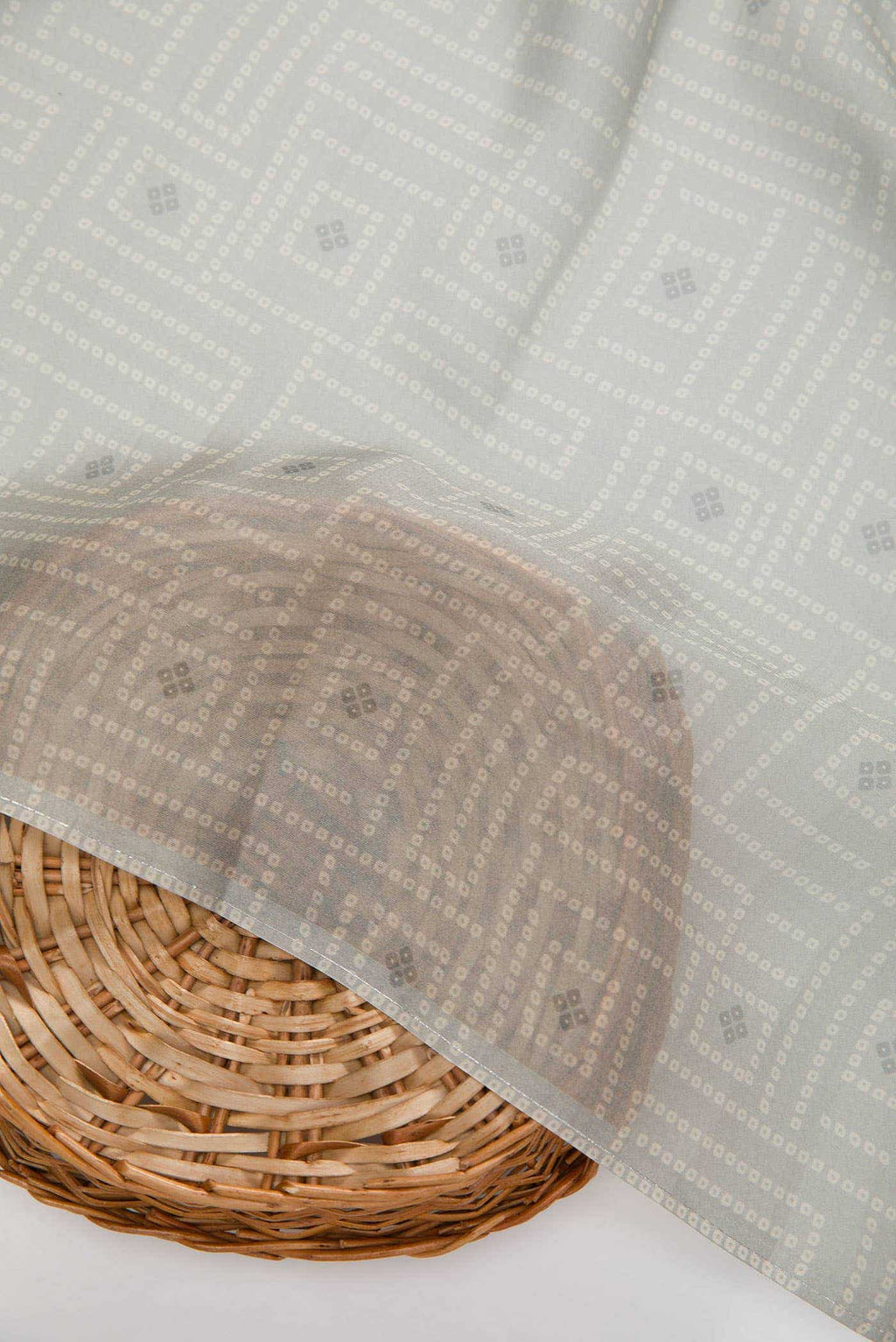 Grey Organza Silk Dress Material