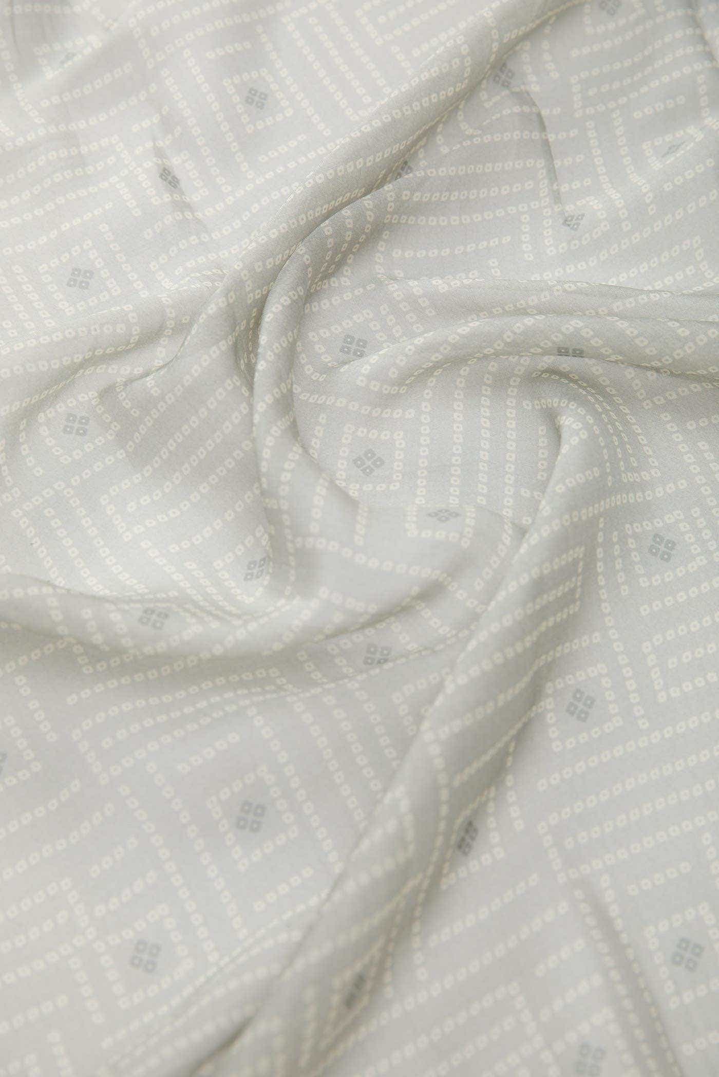 Grey Organza Silk Dress Material