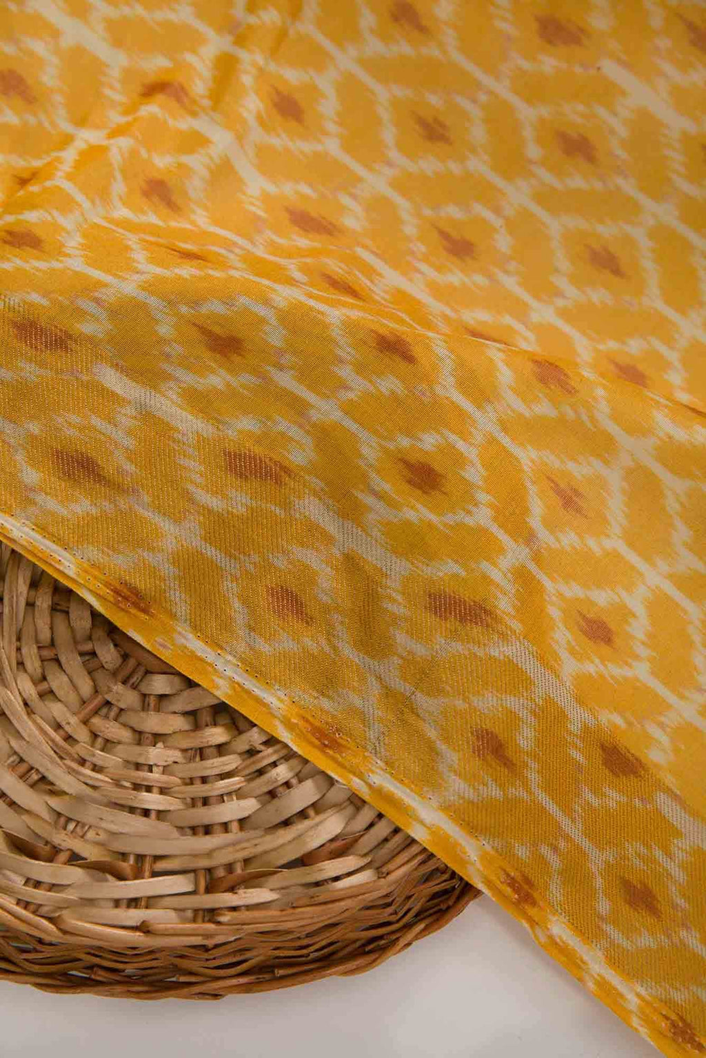 Mustard Chanderi Silk Dress Material