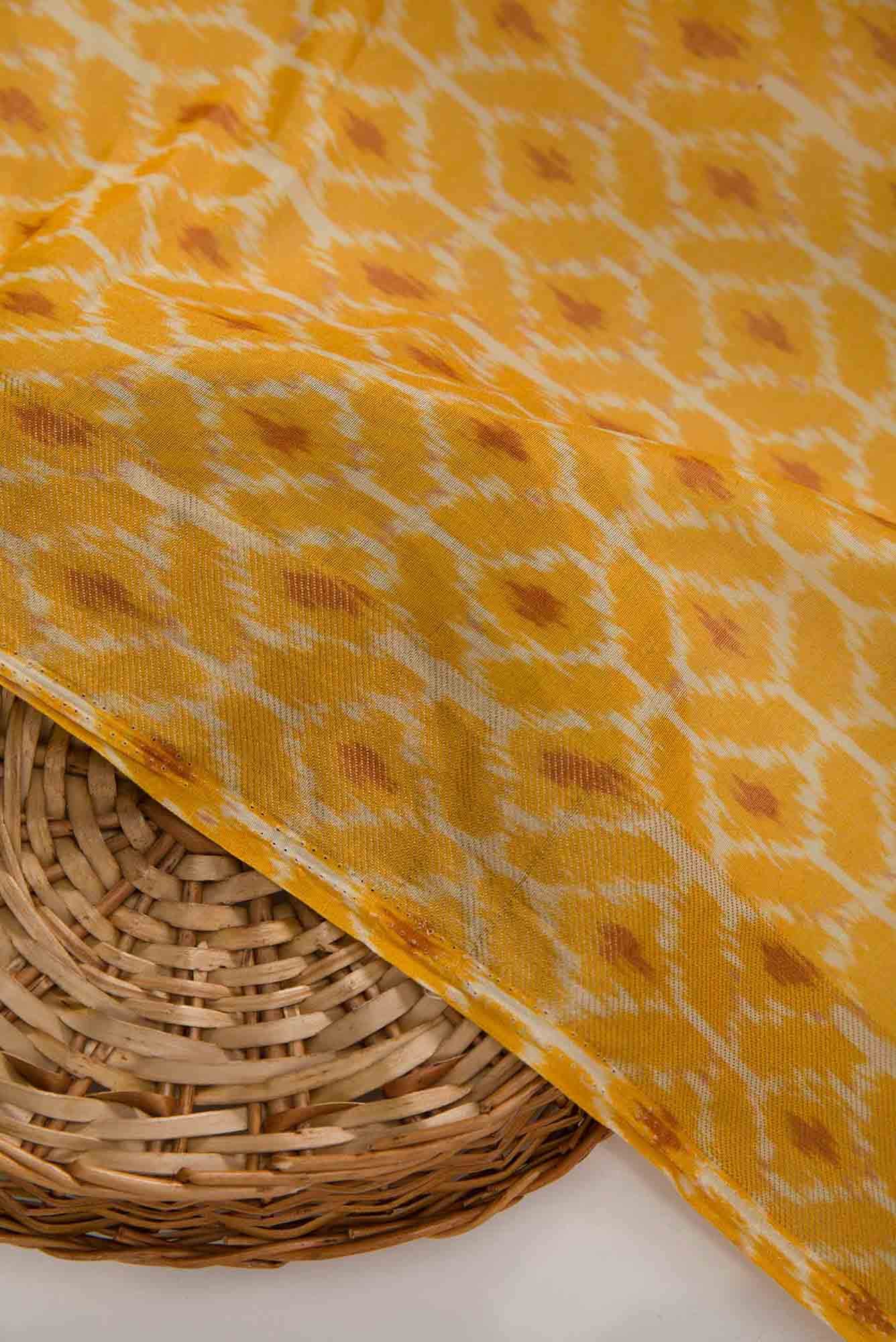 Mustard Chanderi Silk Dress Material