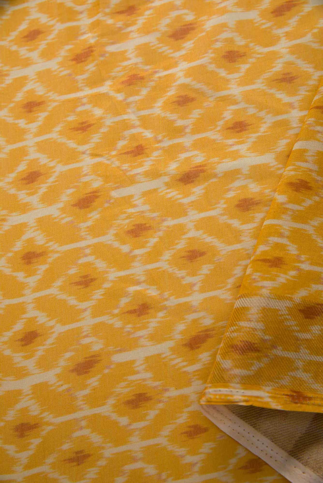 Mustard Chanderi Silk Dress Material