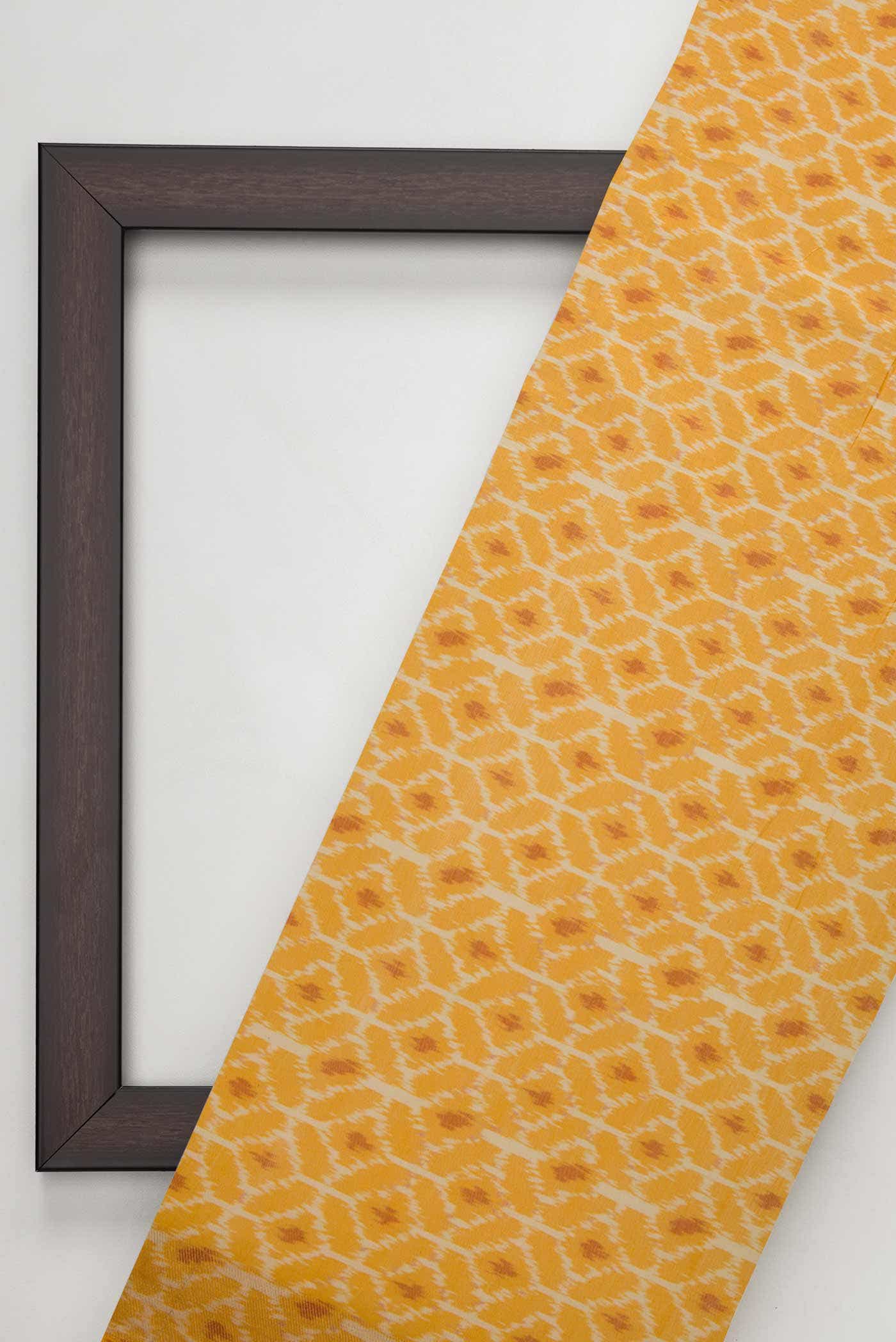 Mustard Chanderi Silk Dress Material