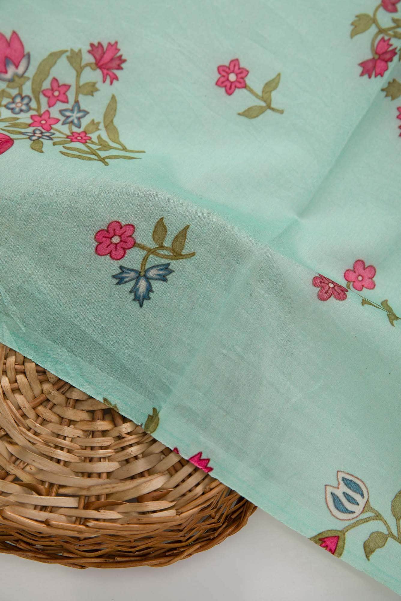 Green Cotton Dress Material