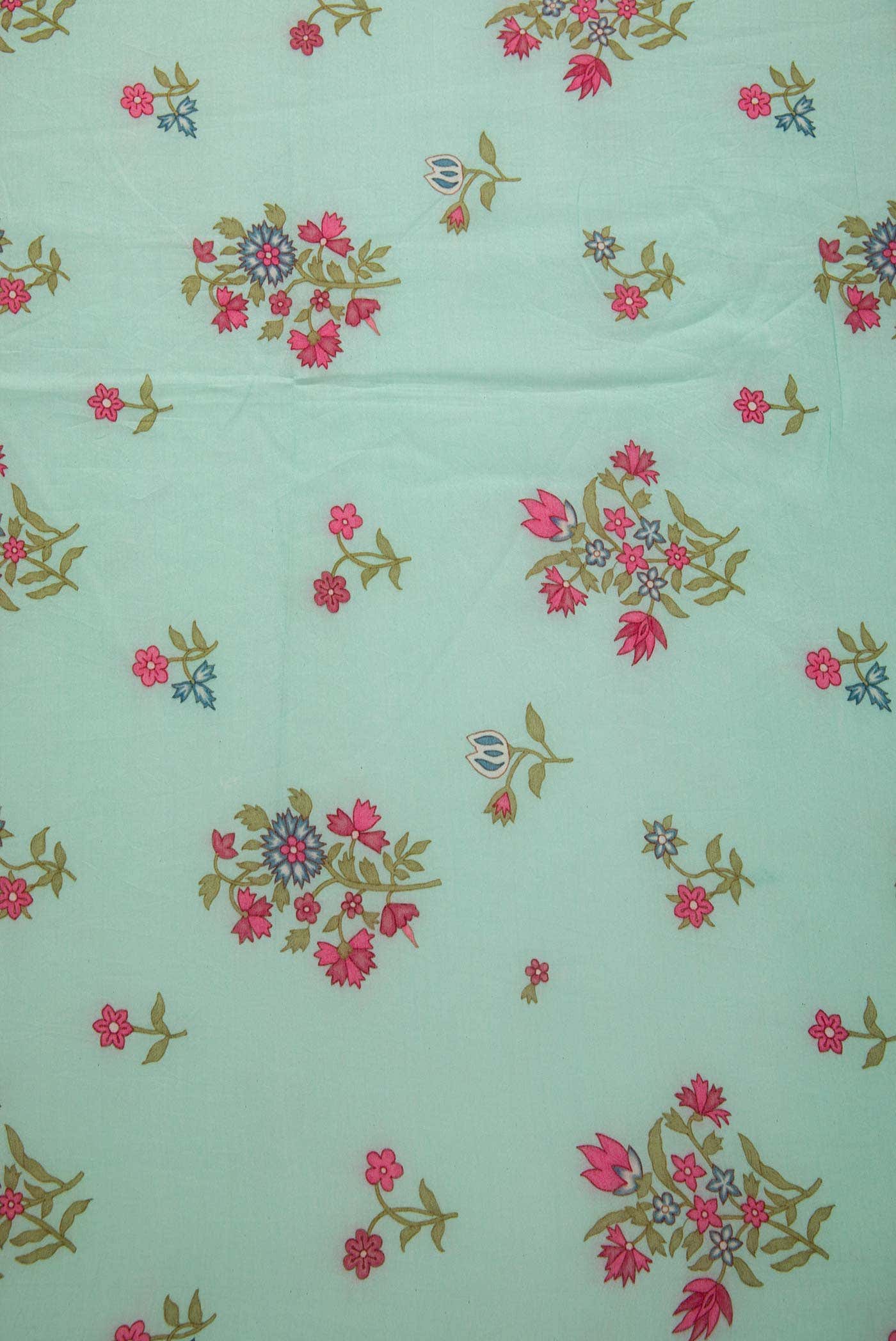 Green Cotton Dress Material