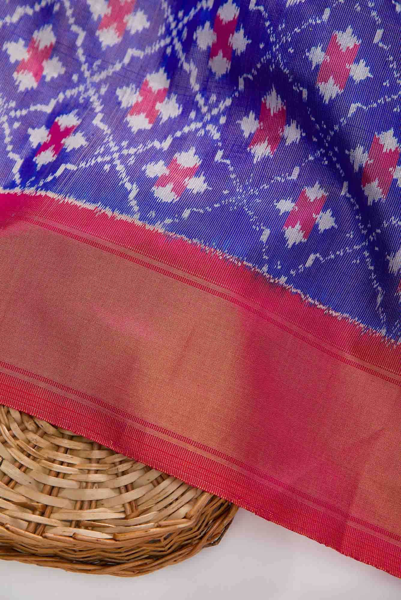 Royal Blue Double Ikat Dress Material