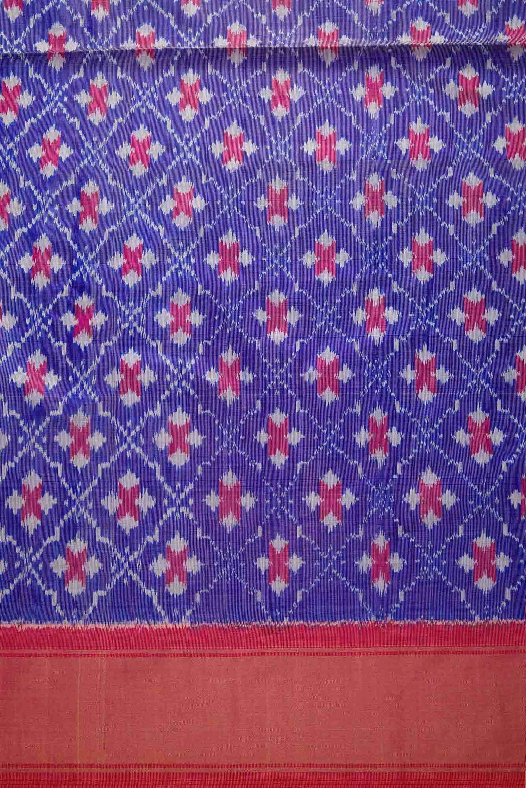 Royal Blue Double Ikat Dress Material