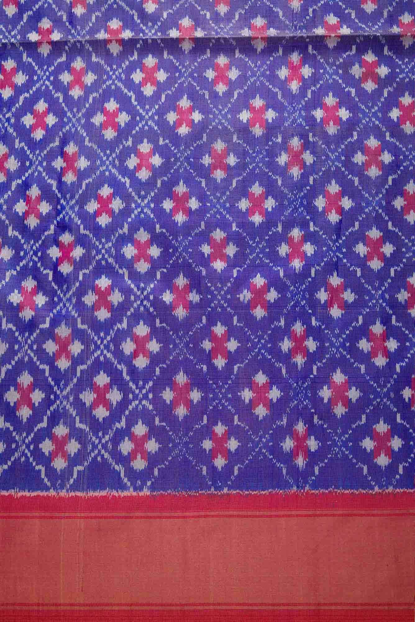 Royal Blue Double Ikat Dress Material
