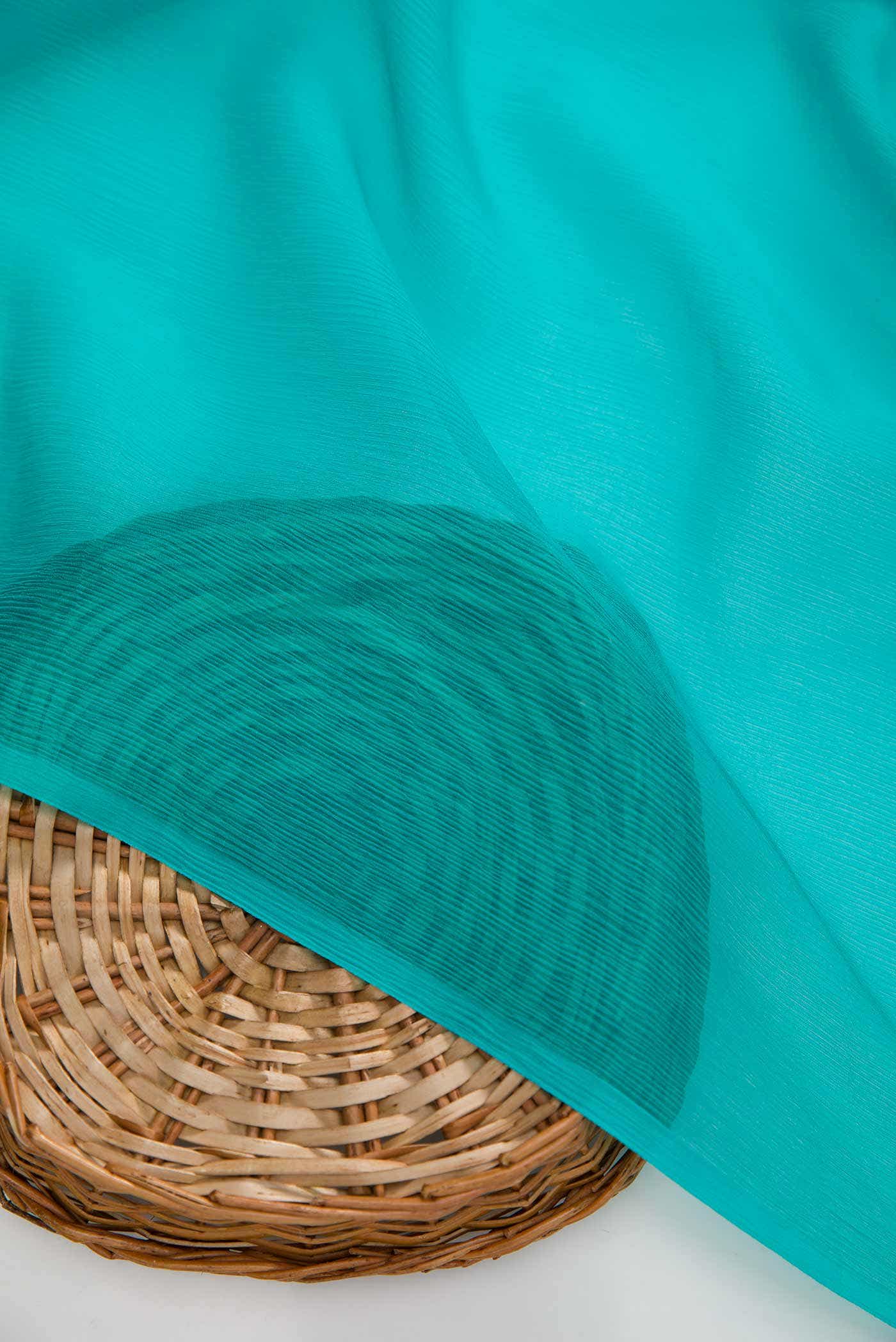 Peacock Blue Chiffon Dress Material