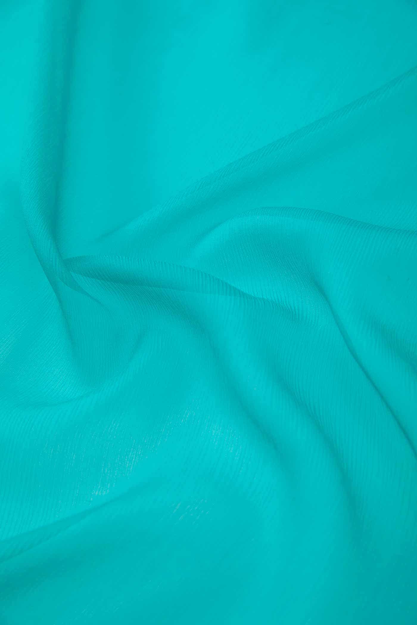 Peacock Blue Chiffon Dress Material
